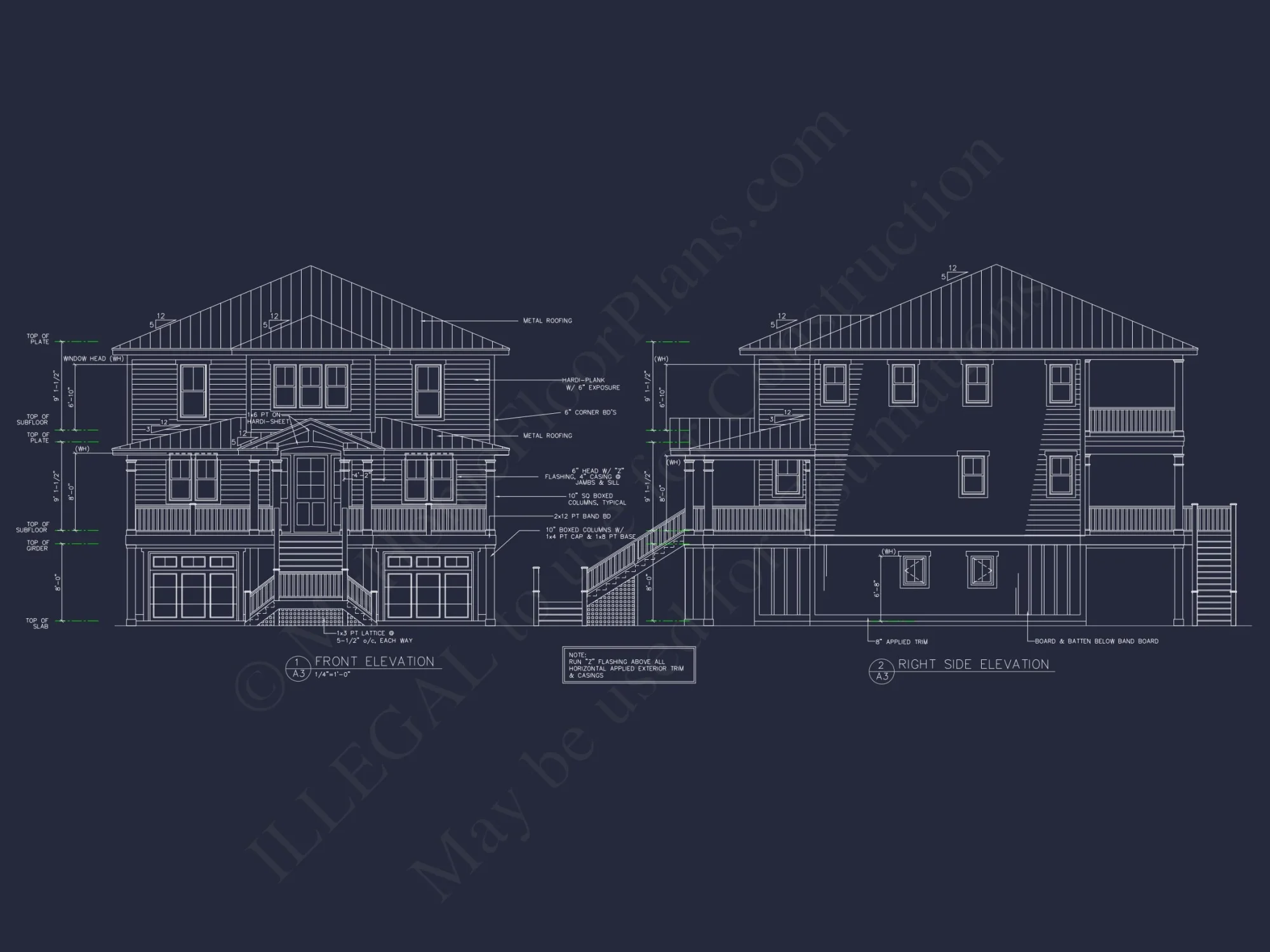 Coastal house Floor Plan: 4-Story Design with CAD Blueprint