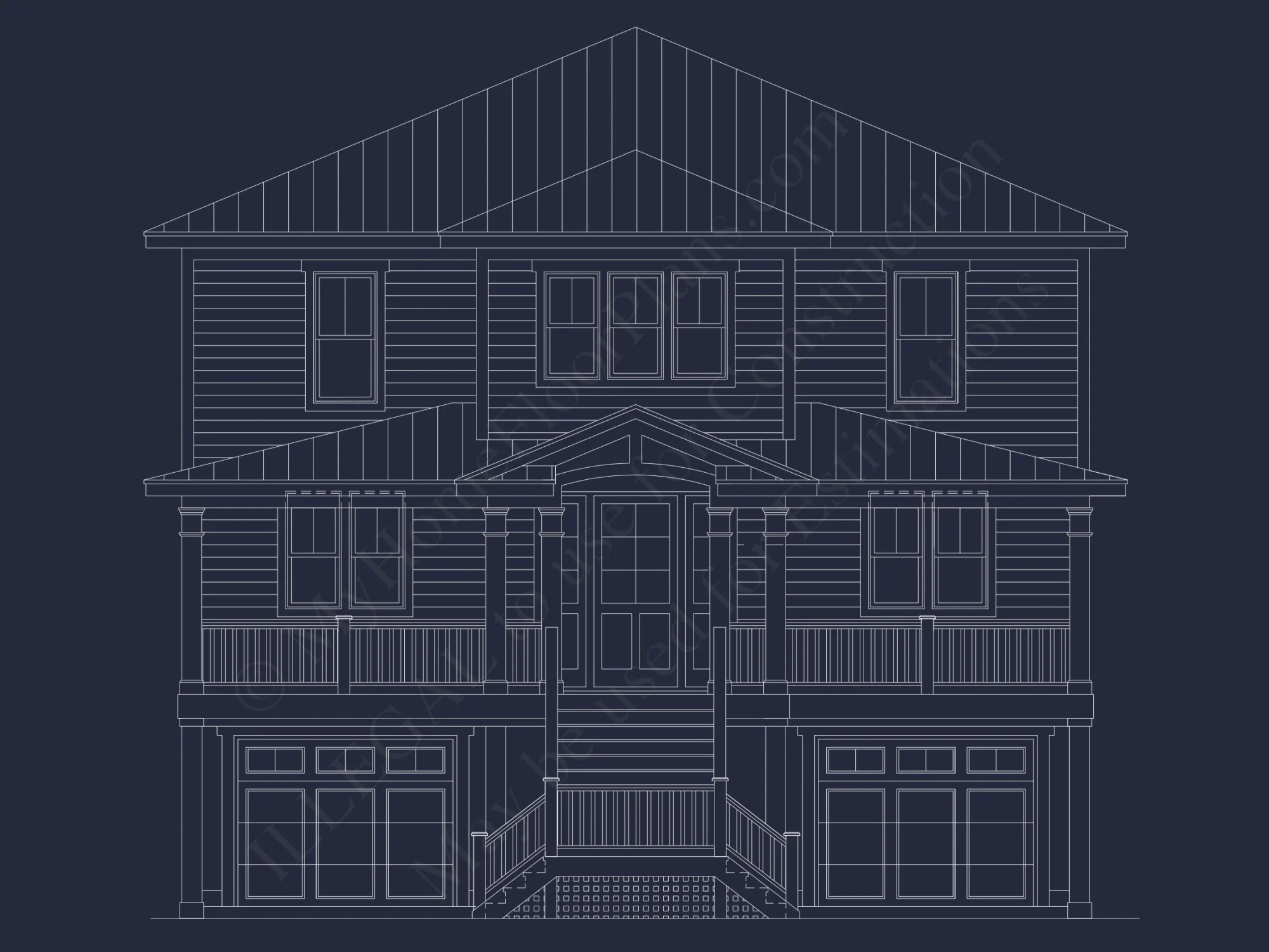 Coastal house Floor Plan: 4-Story Design with CAD Blueprint