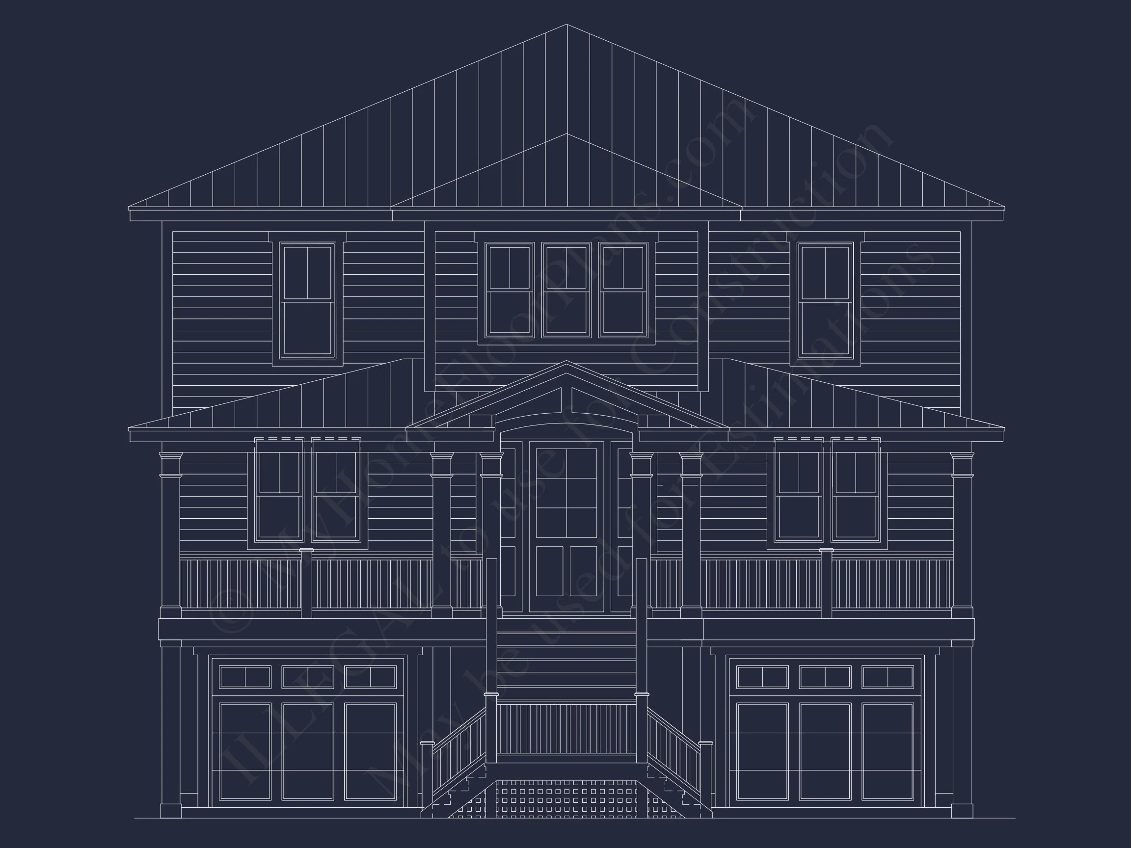 Coastal house Floor Plan: 4-Story Design with CAD Blueprint