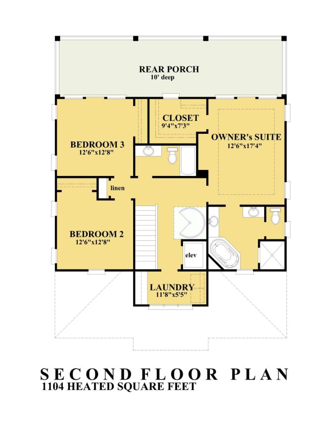 Coastal house Floor Plan: 4-Story Design with CAD Blueprint
