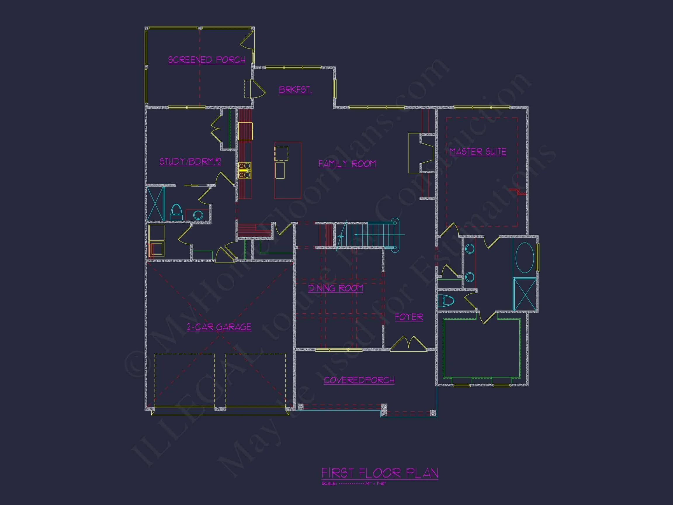Craftsman house Plan with 2 Floors, CAD Designs & Features