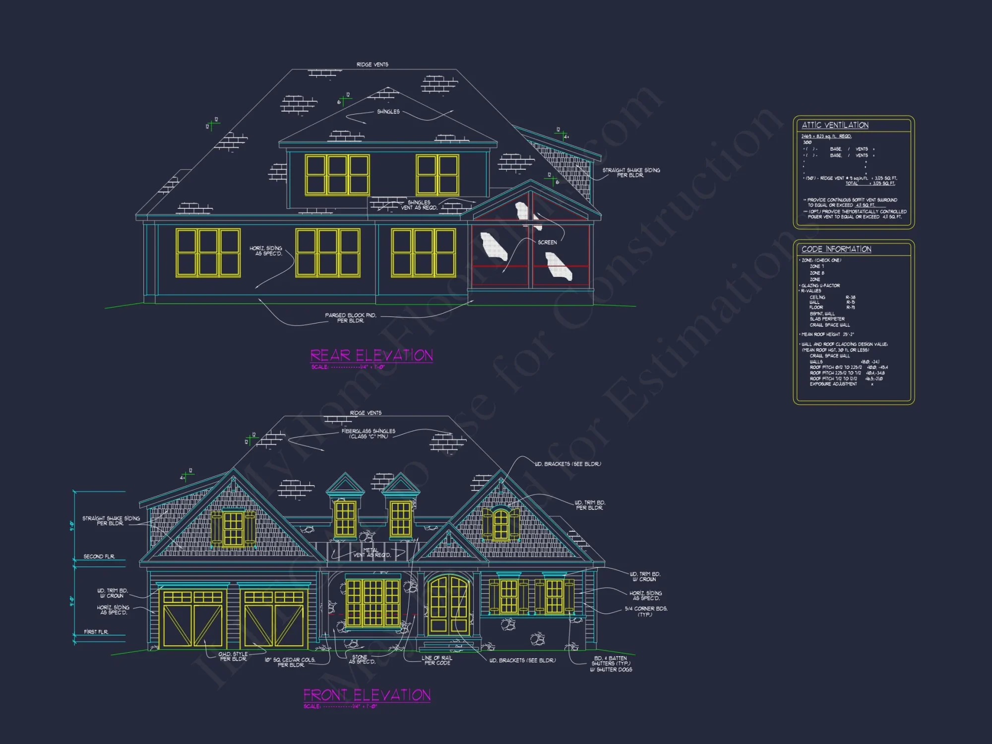 Craftsman house Plan with 2 Floors, CAD Designs & Features