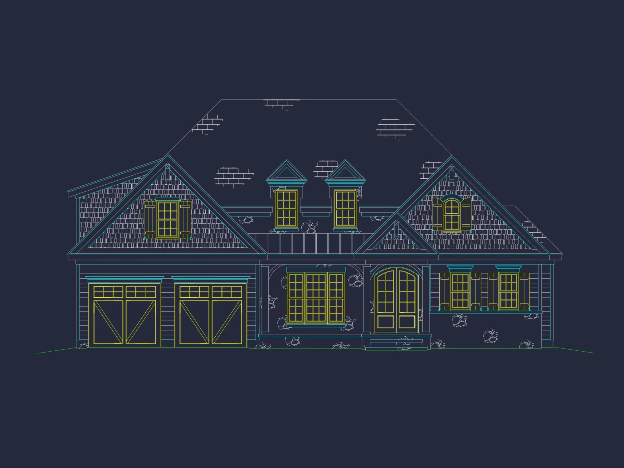Craftsman house Plan with 2 Floors, CAD Designs & Features