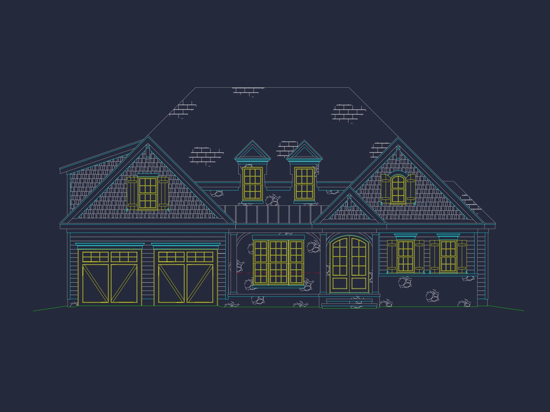 Craftsman house Plan with 2 Floors, CAD Designs & Features
