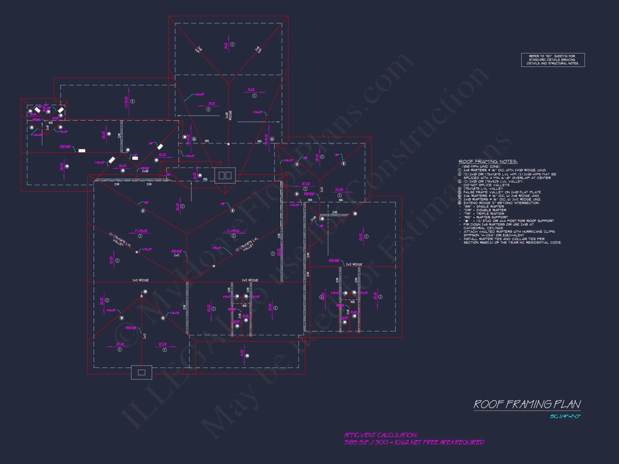 Colonial house Plan with 2 Floors, CAD Blueprints & Designs