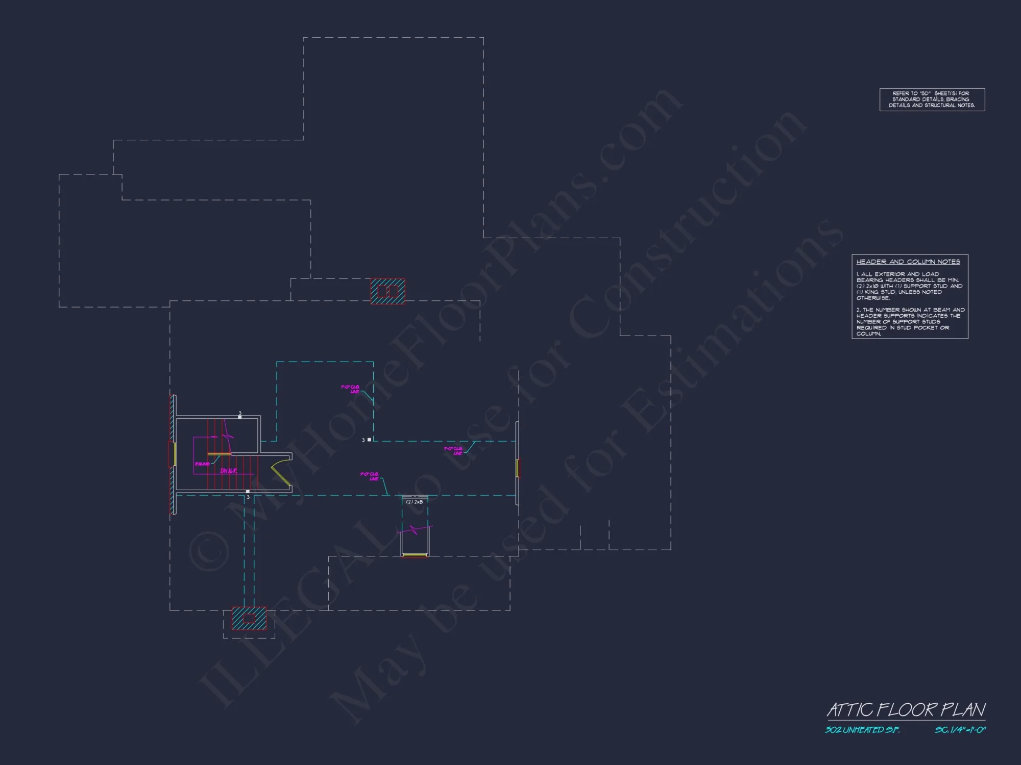 Colonial house Plan with 2 Floors, CAD Blueprints & Designs