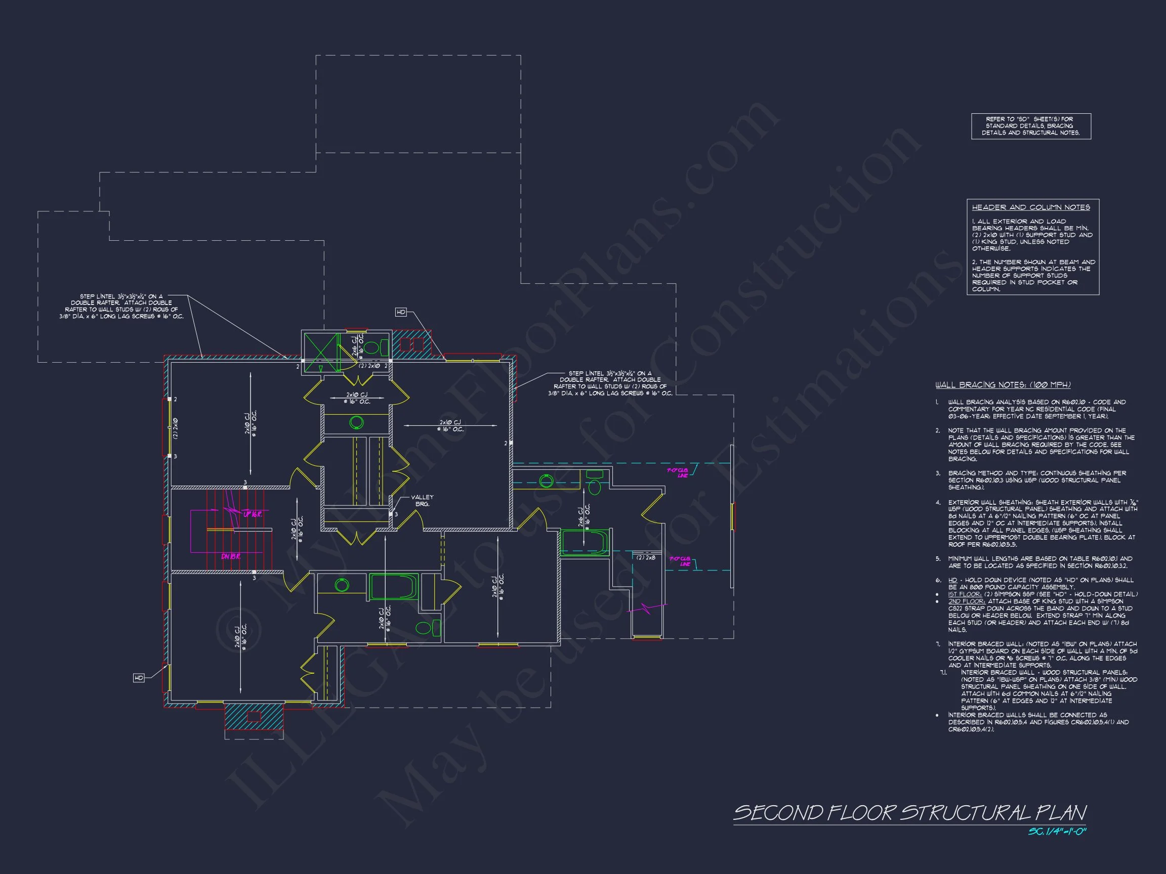 17-1555 HOUSE PLAN - Colonial House Plan with 2 Floors, CAD Blueprints & Designs 16 Colonial house Plan with 2 Floors, CAD Blueprints & Designs