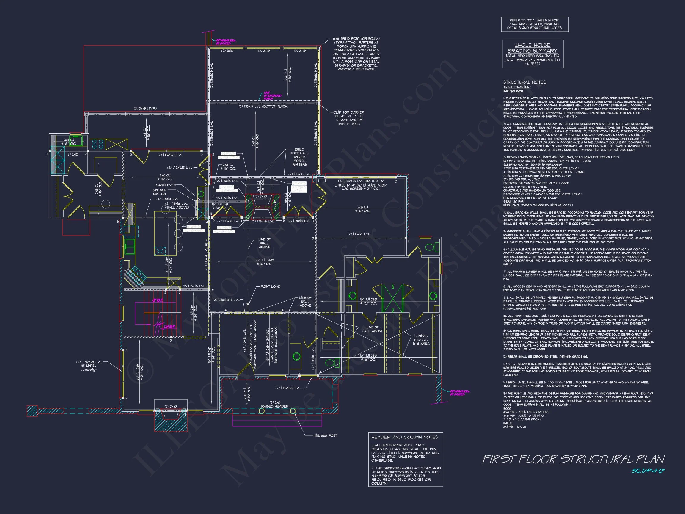 17-1555 HOUSE PLAN - Colonial House Plan with 2 Floors, CAD Blueprints & Designs 15 Colonial house Plan with 2 Floors, CAD Blueprints & Designs