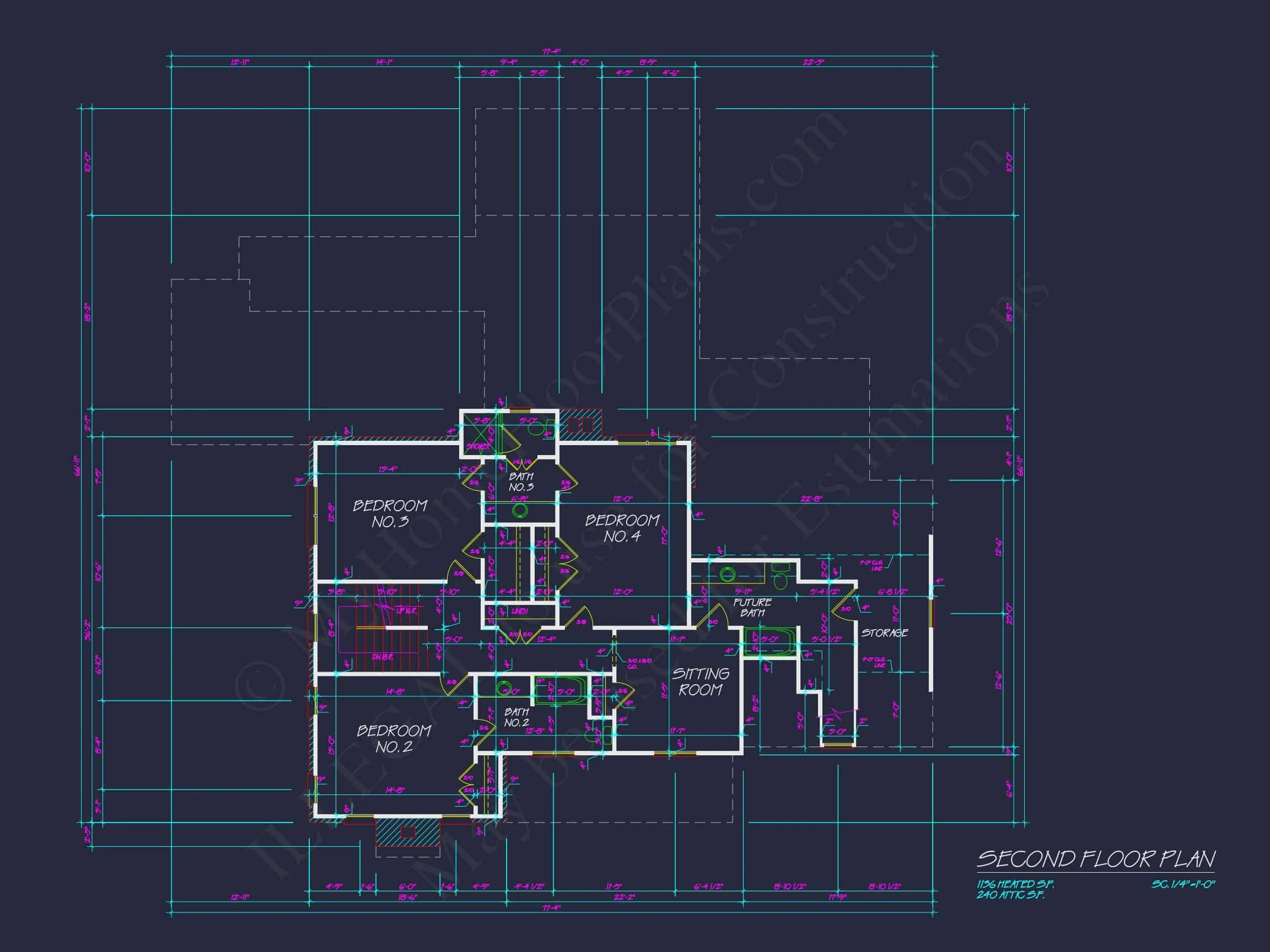 17-1555 HOUSE PLAN - Colonial House Plan with 2 Floors, CAD Blueprints & Designs 11 Colonial house Plan with 2 Floors, CAD Blueprints & Designs