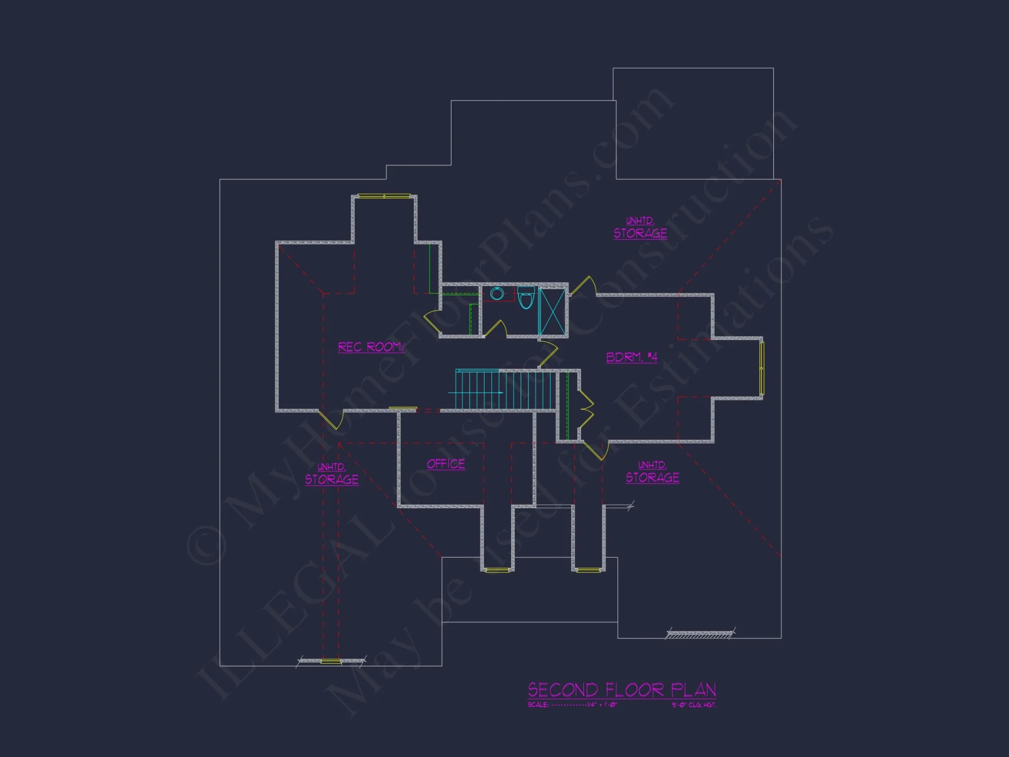 Modern house Floor Plan with 4 Bedrooms, CAD Designs & Features
