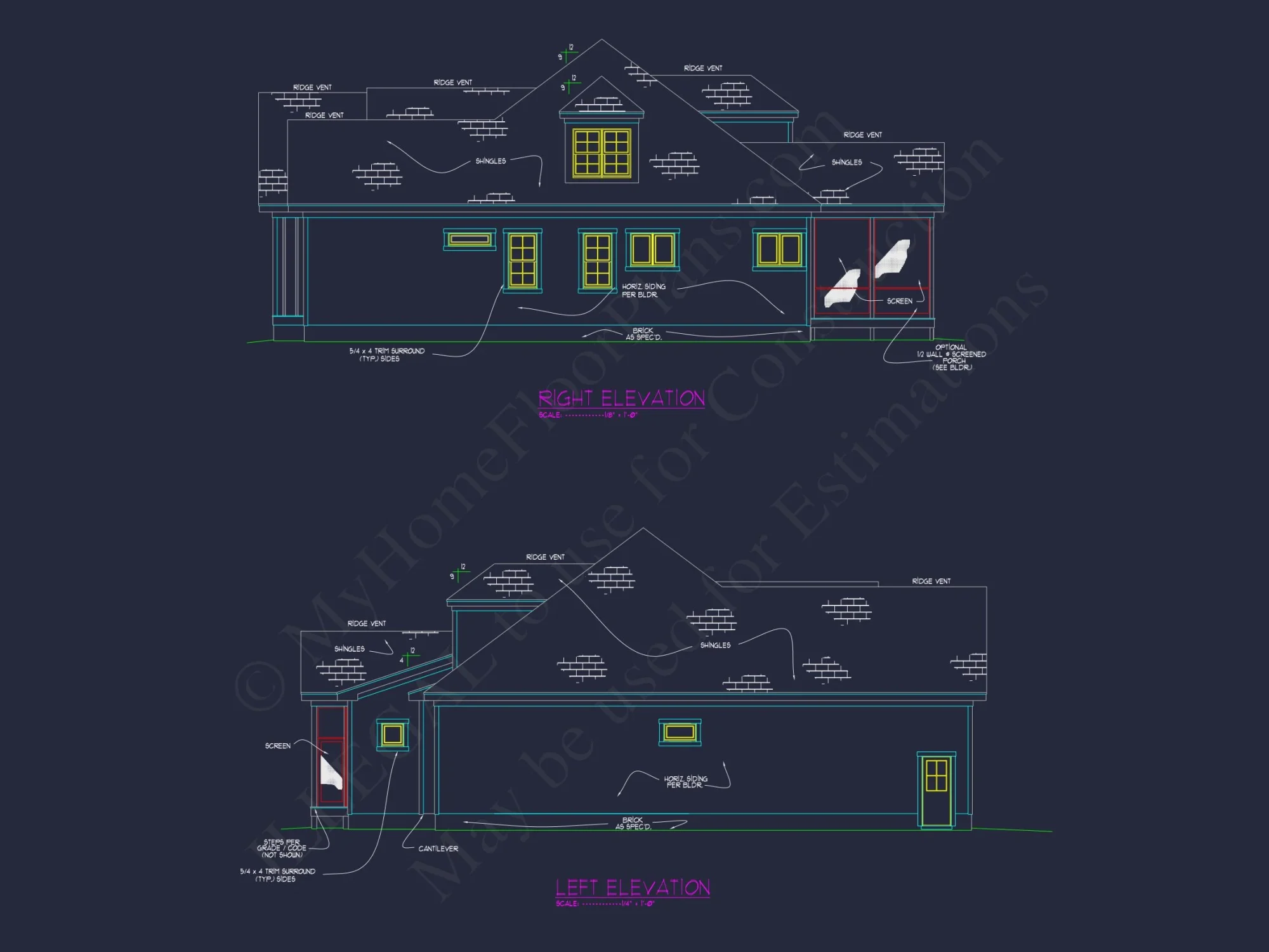 Modern house Floor Plan with 4 Bedrooms, CAD Designs & Features