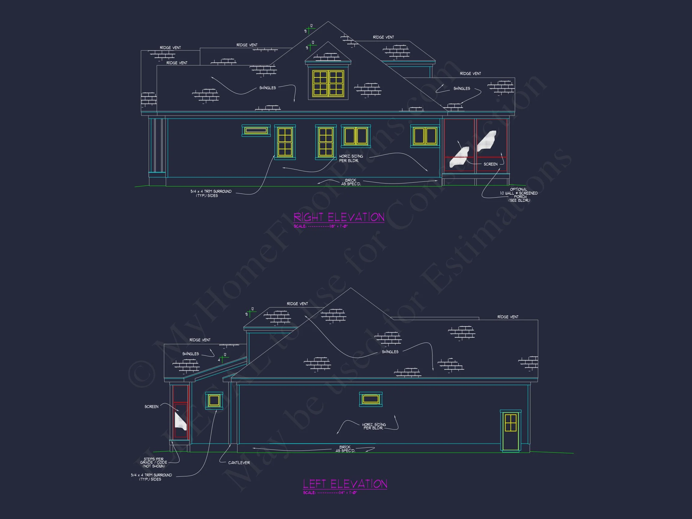 Modern house Floor Plan with 4 Bedrooms, CAD Designs & Features