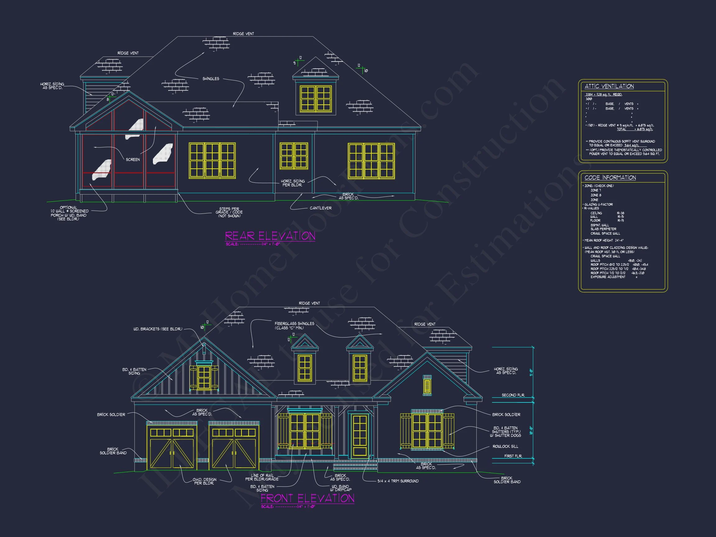 Modern house Floor Plan with 4 Bedrooms, CAD Designs & Features