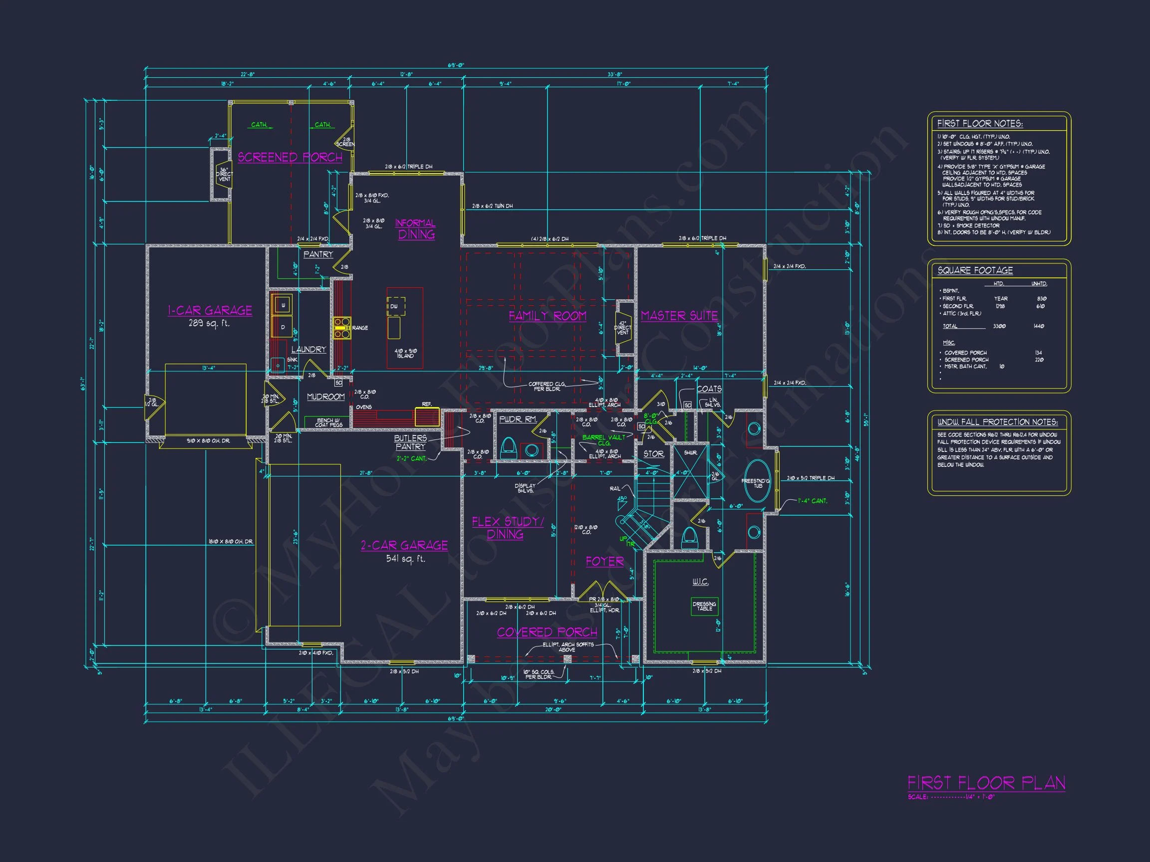 Elegant house Blueprint with Open Floor Plan and CAD Design
