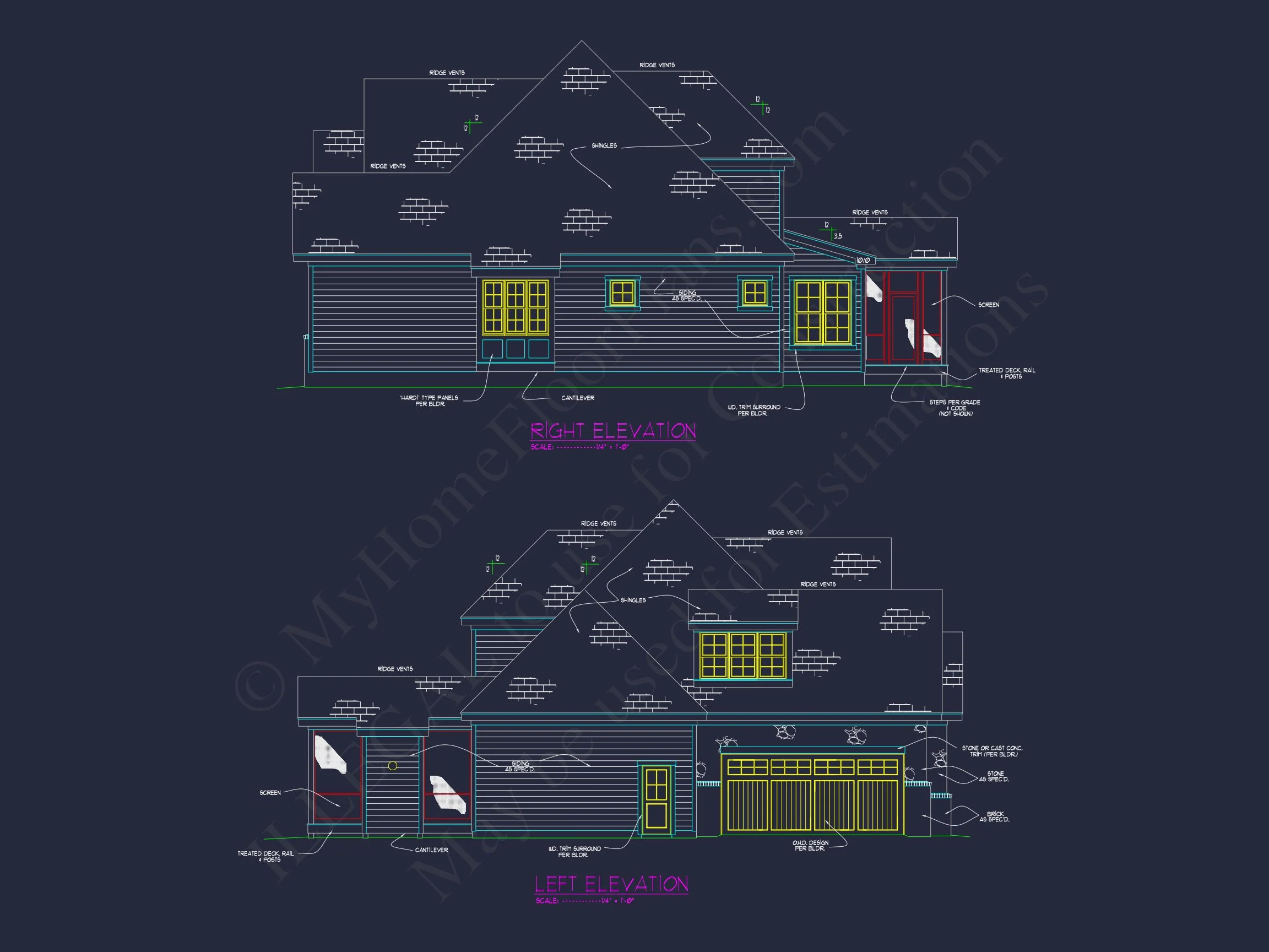 Elegant house Blueprint with Open Floor Plan and CAD Design