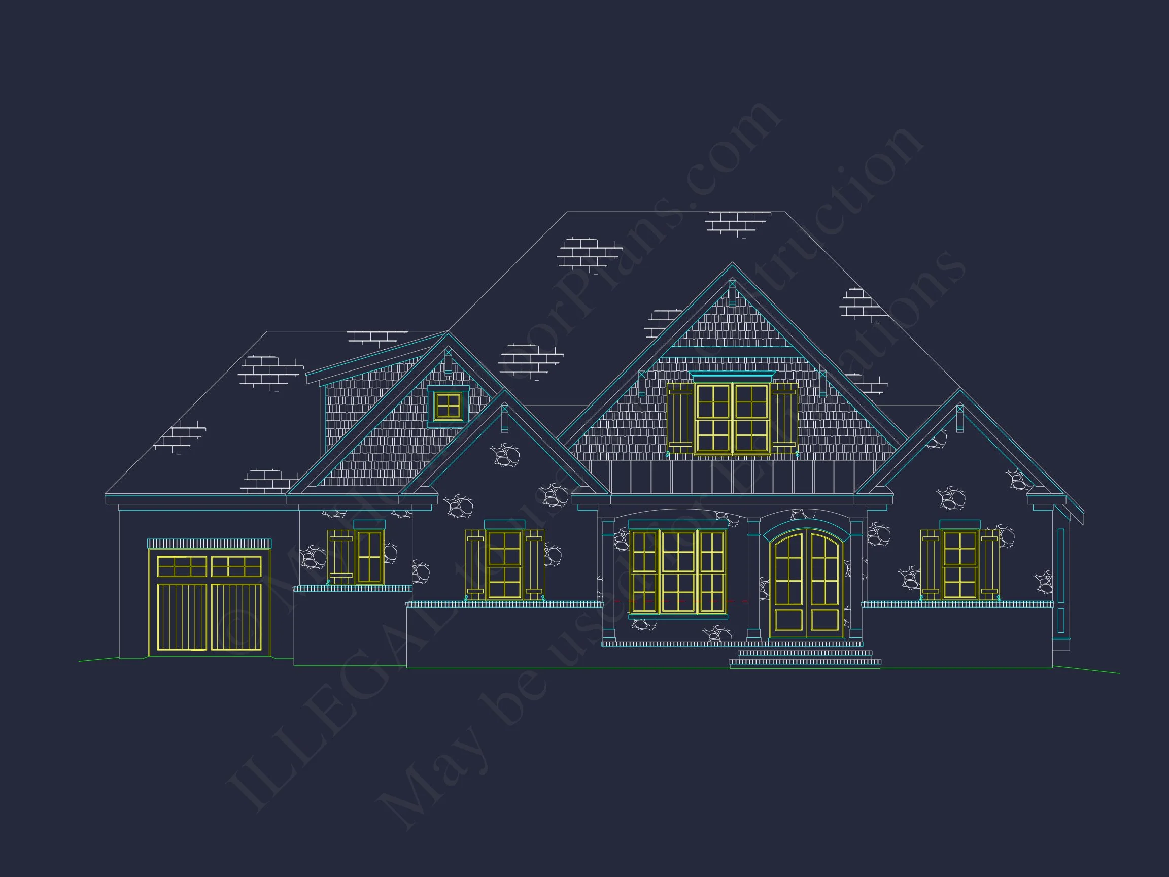 Elegant house Blueprint with Open Floor Plan and CAD Design