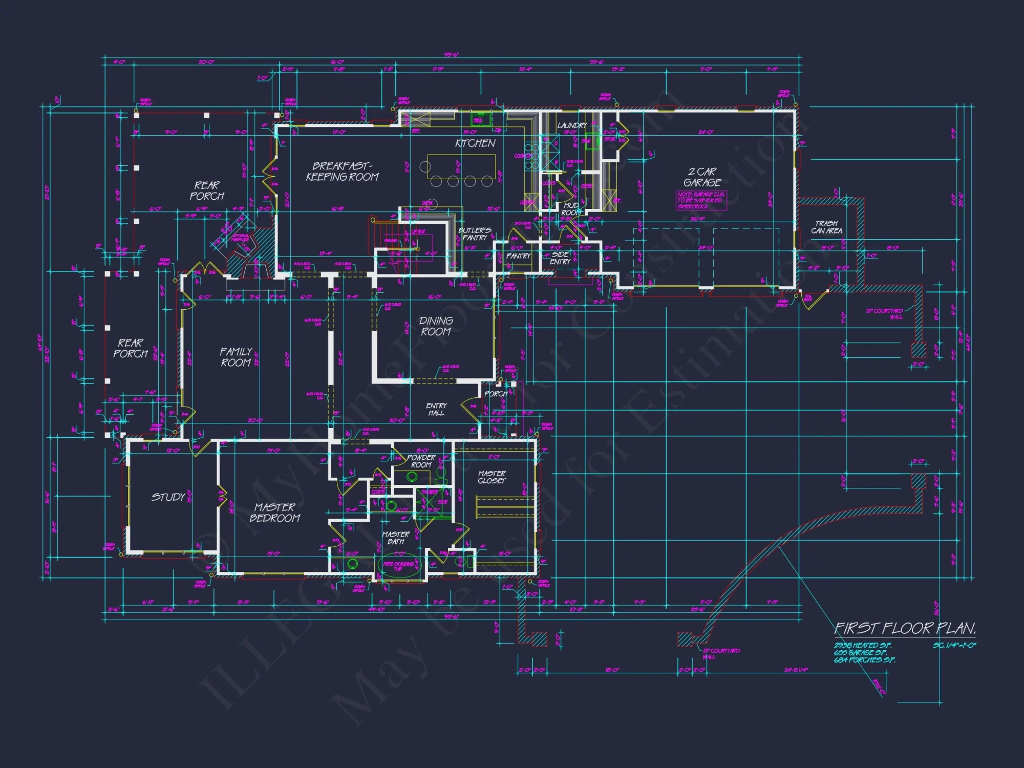 Elegant house Plan with 2-Story Blueprint and French Country Design