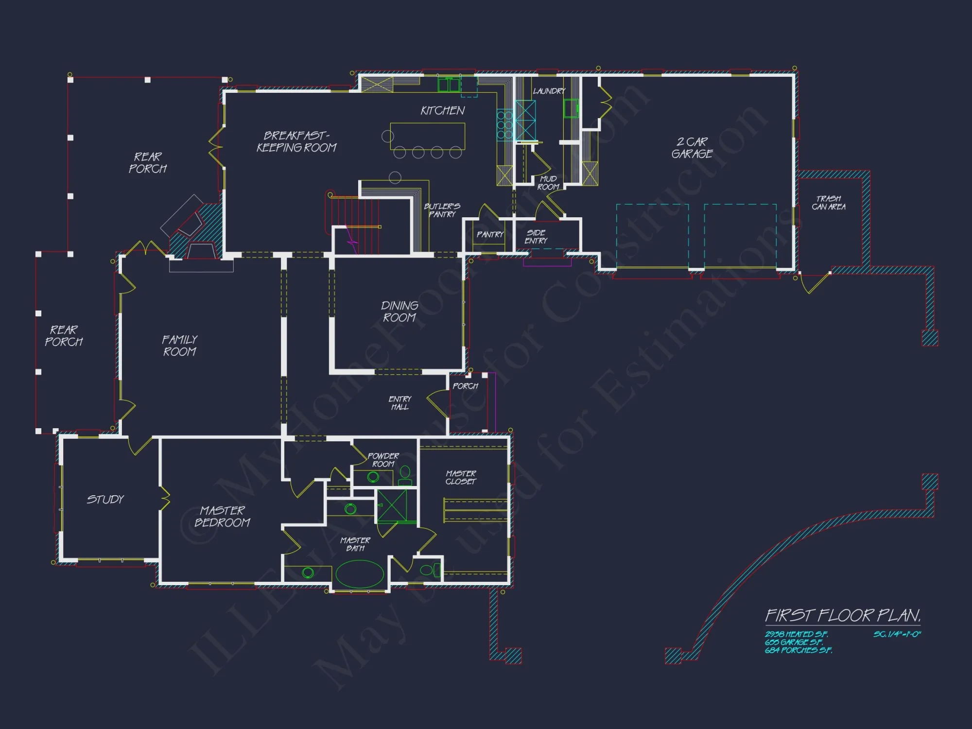 Elegant house Plan with 2-Story Blueprint and French Country Design