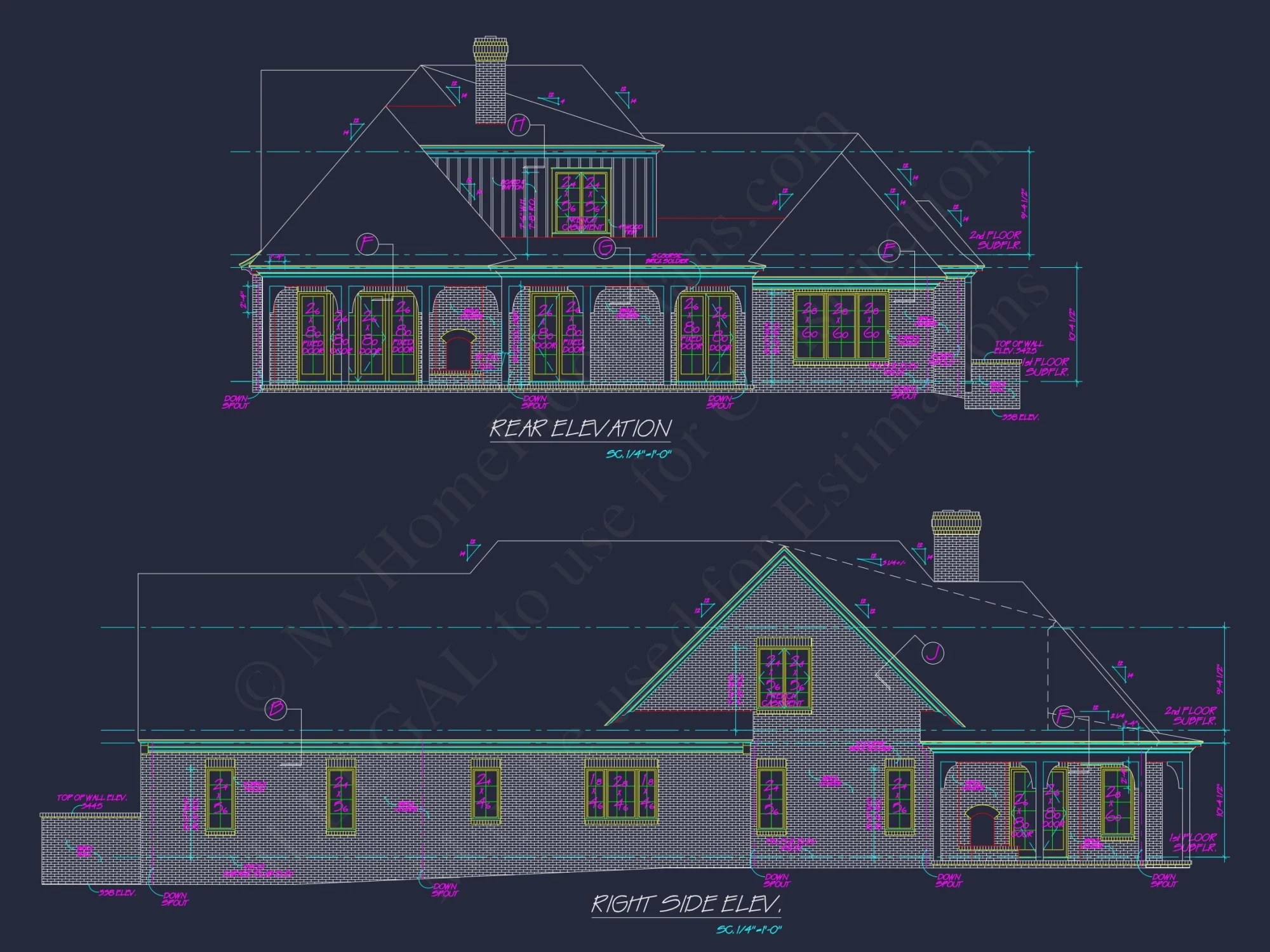 Elegant house Plan with 2-Story Blueprint and French Country Design