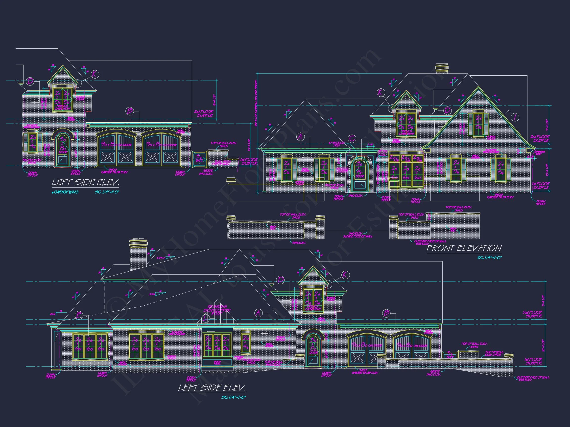 Elegant house Plan with 2-Story Blueprint and French Country Design