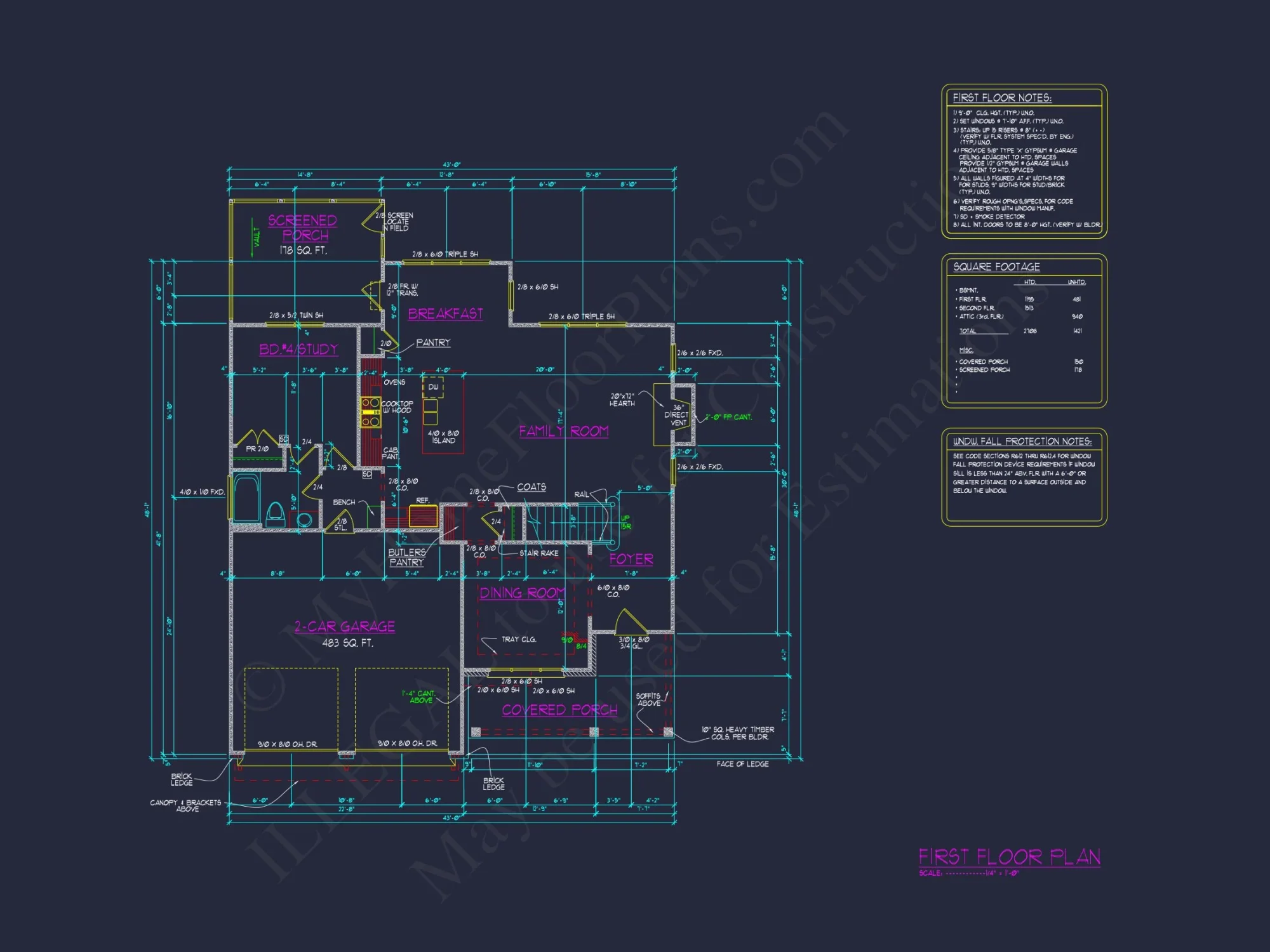 Modern Farmhouse house Plan with Detailed Blueprint Designs