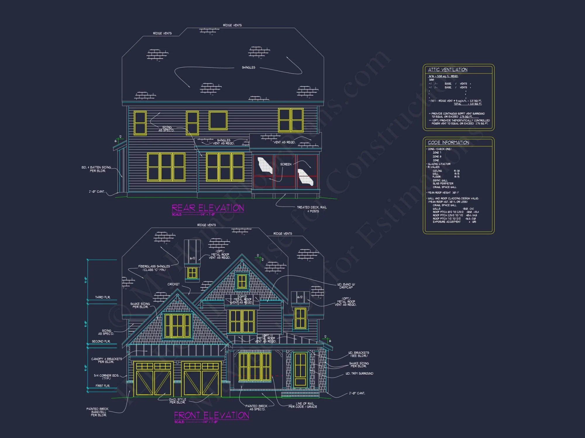 Modern Farmhouse house Plan with Detailed Blueprint Designs