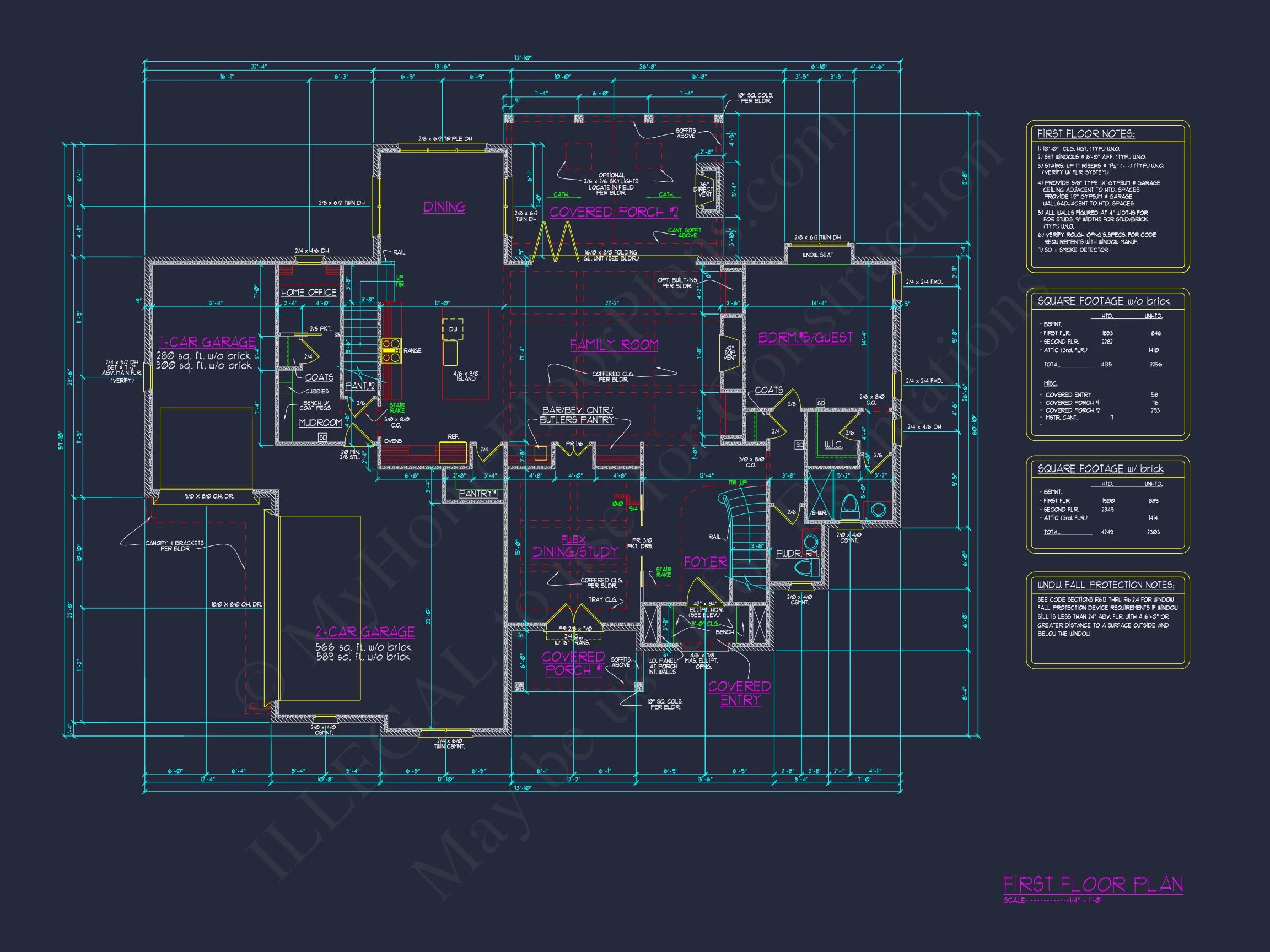 17-1415 HOUSE PLAN - Detailed CAD House Plan with 2-Story Designs & Modern Features 33 Detailed CAD house Plan with 2-Story Designs & Modern Features