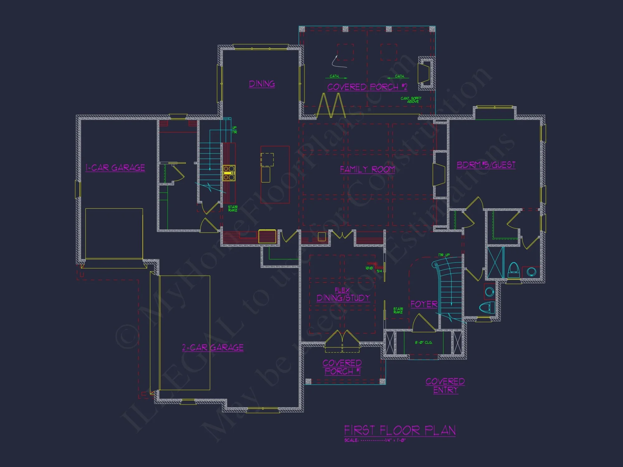Detailed CAD house Plan with 2-Story Designs & Modern Features