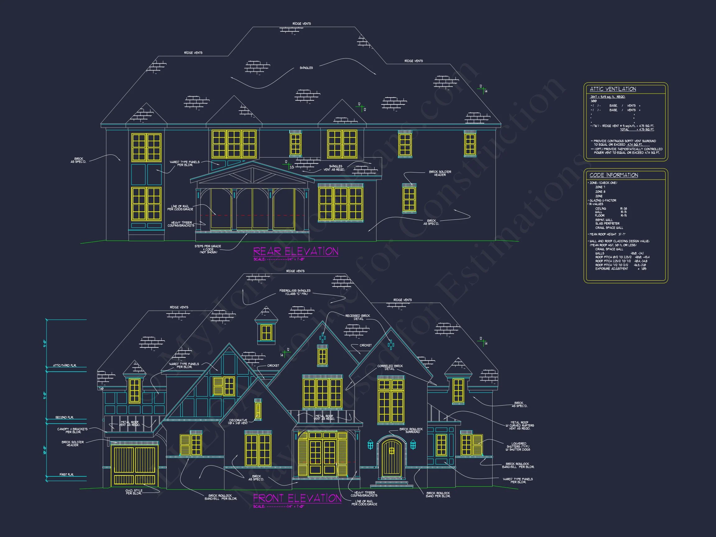 17-1415 HOUSE PLAN - Detailed CAD House Plan with 2-Story Designs & Modern Features 28 Detailed CAD house Plan with 2-Story Designs & Modern Features