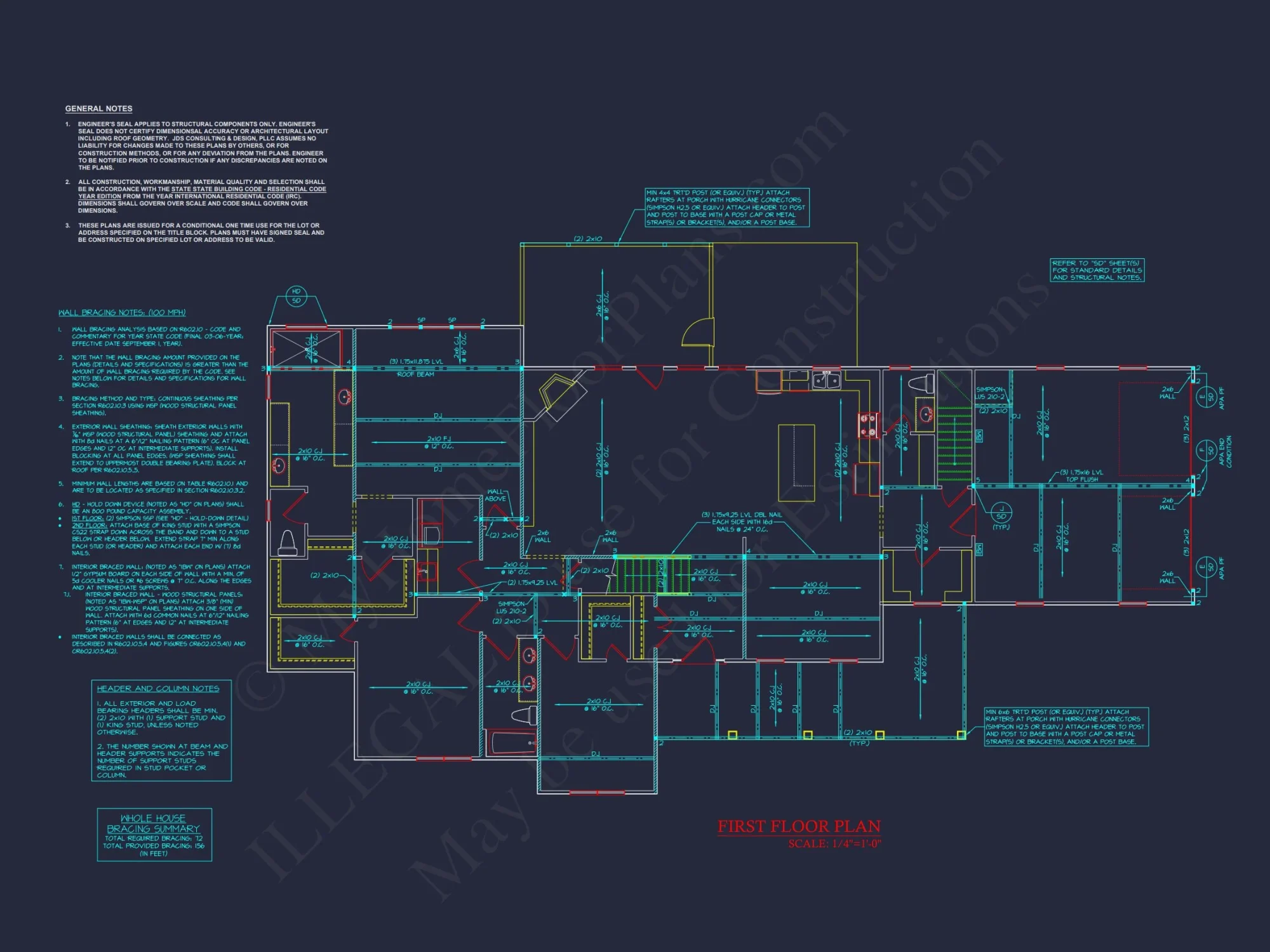 Traditional 2-Story house Plan with Spacious CAD Designs