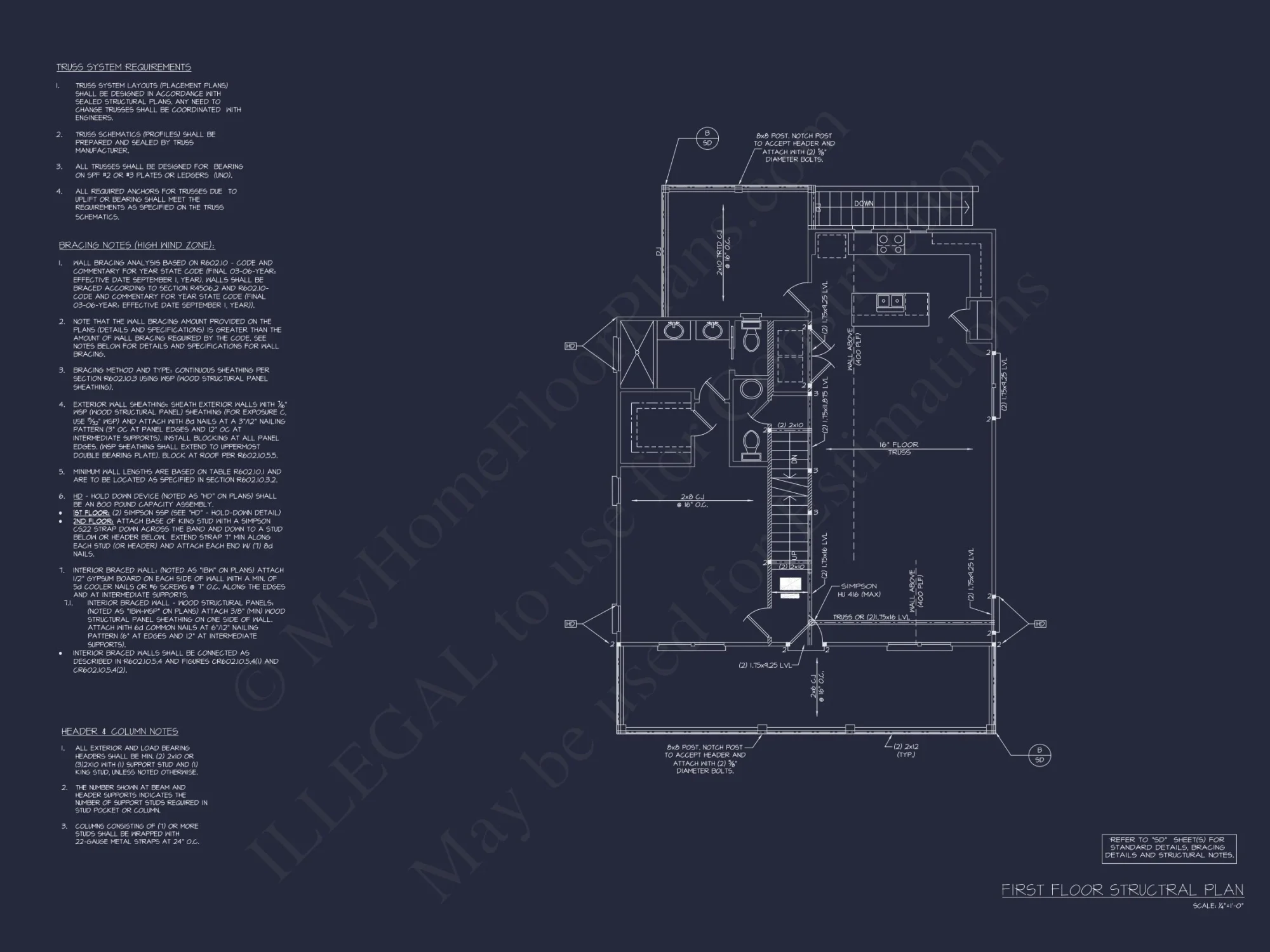 Coastal house Plan with 4 Beds, Open Floor Plan & CAD Designs