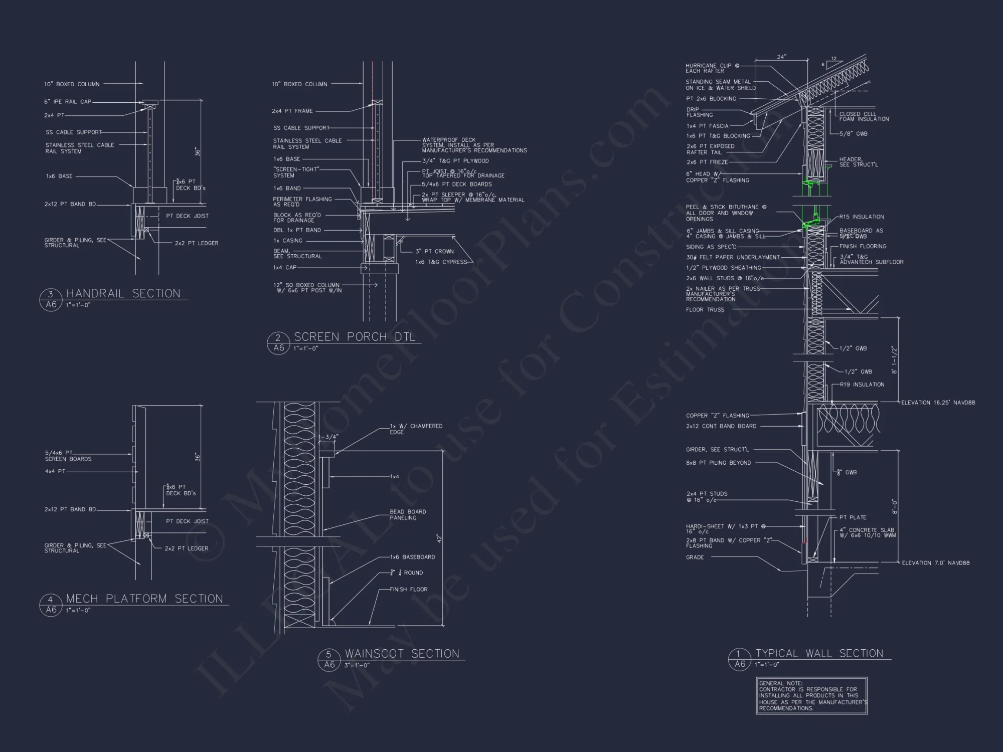 Beach House Floor Plan with 3 Beds & 3.5 Baths Design