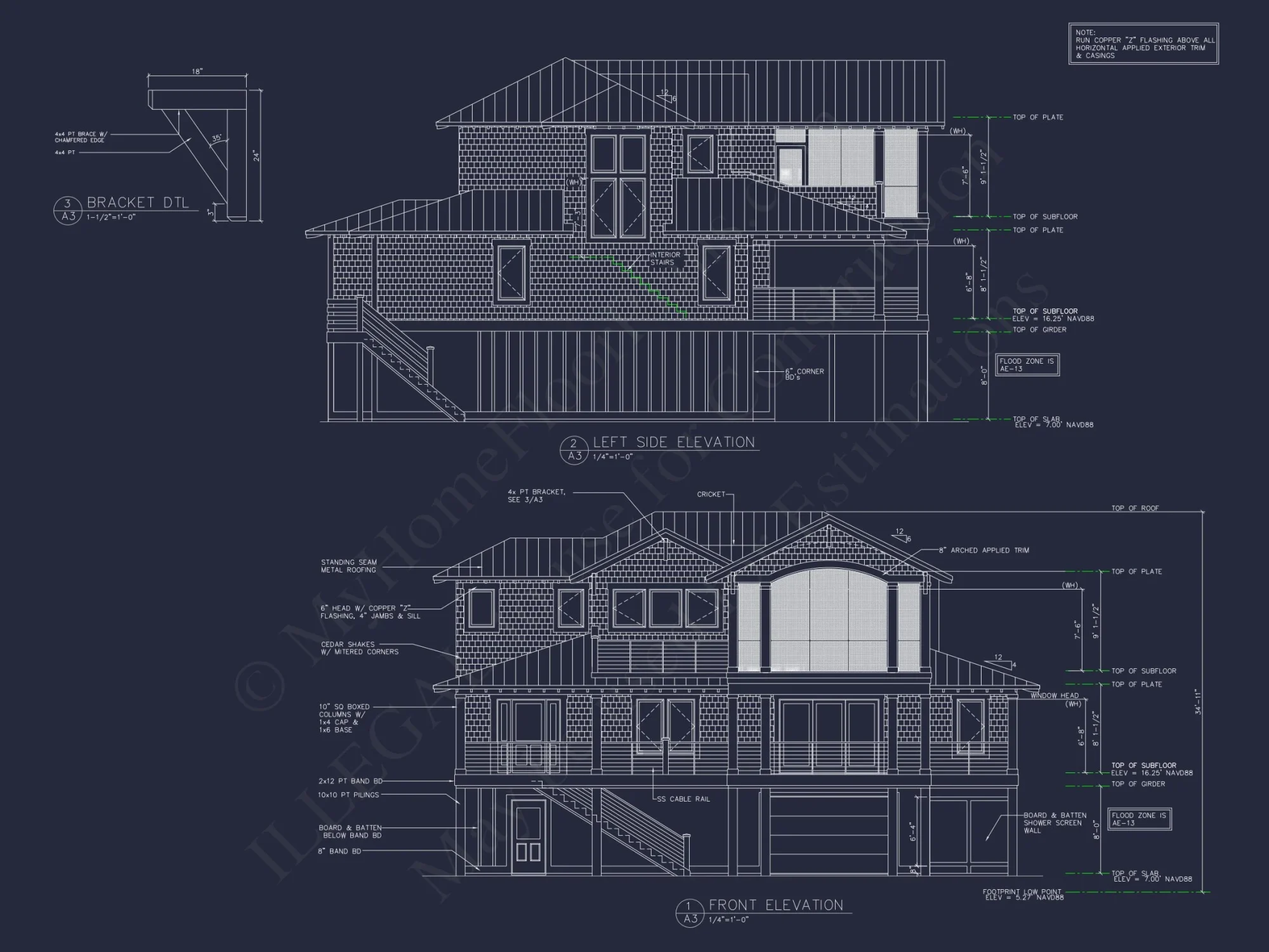 Beach House Floor Plan with 3 Beds & 3.5 Baths Design