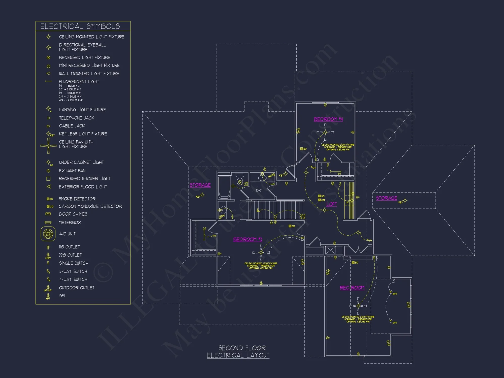 Modern Craftsman house Plan with 4 Beds & 2-Story CAD Design