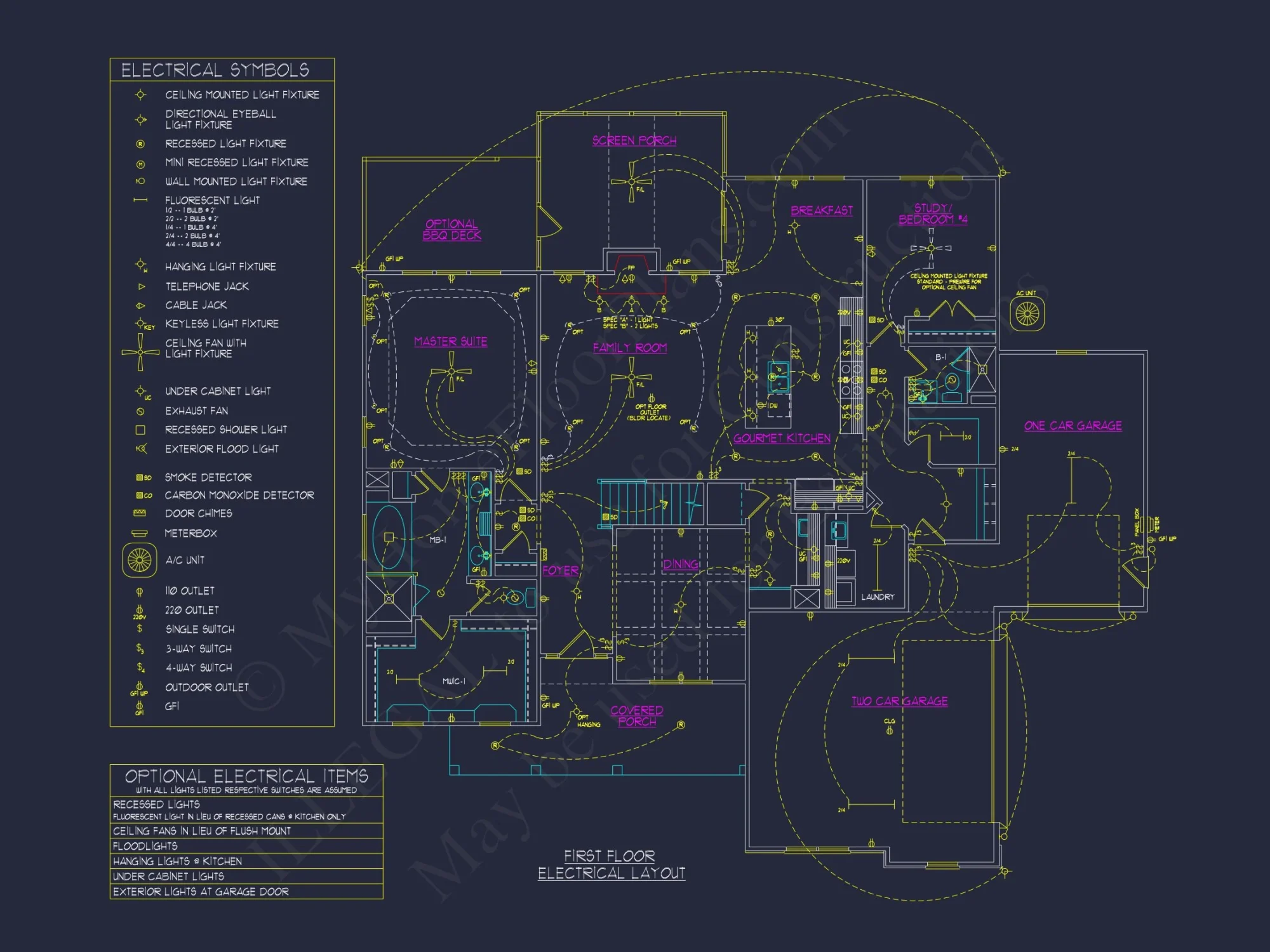 Modern Craftsman house Plan with 4 Beds & 2-Story CAD Design