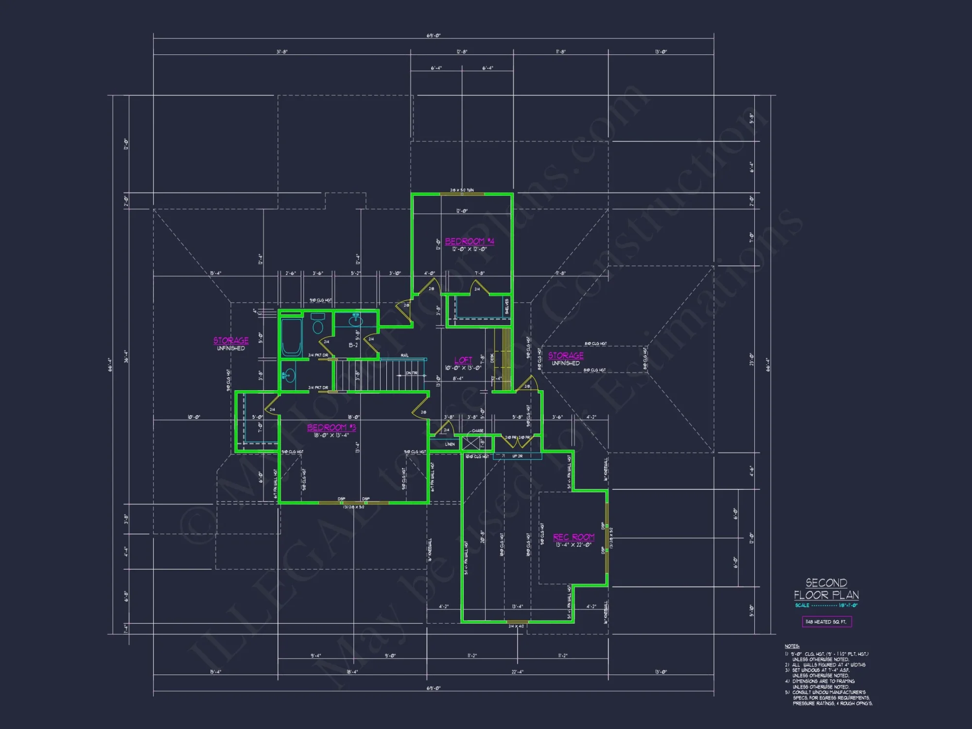 Modern Craftsman house Plan with 4 Beds & 2-Story CAD Design