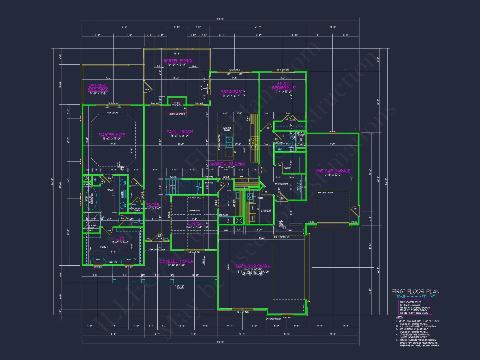 Modern Craftsman house Plan with 4 Beds & 2-Story CAD Design