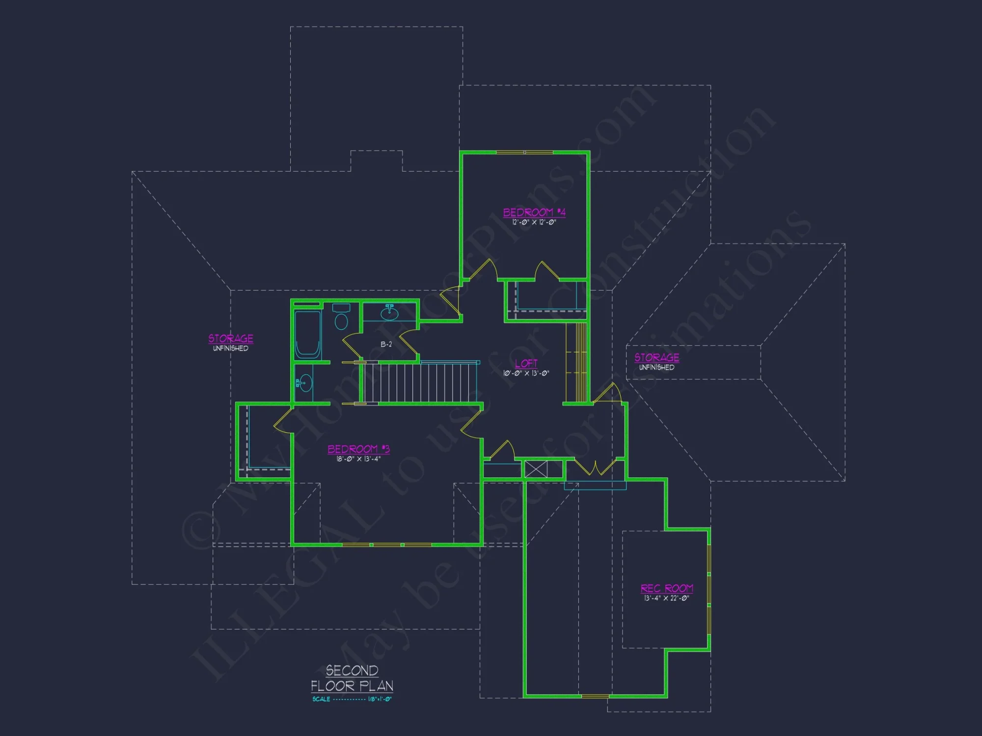Modern Craftsman house Plan with 4 Beds & 2-Story CAD Design