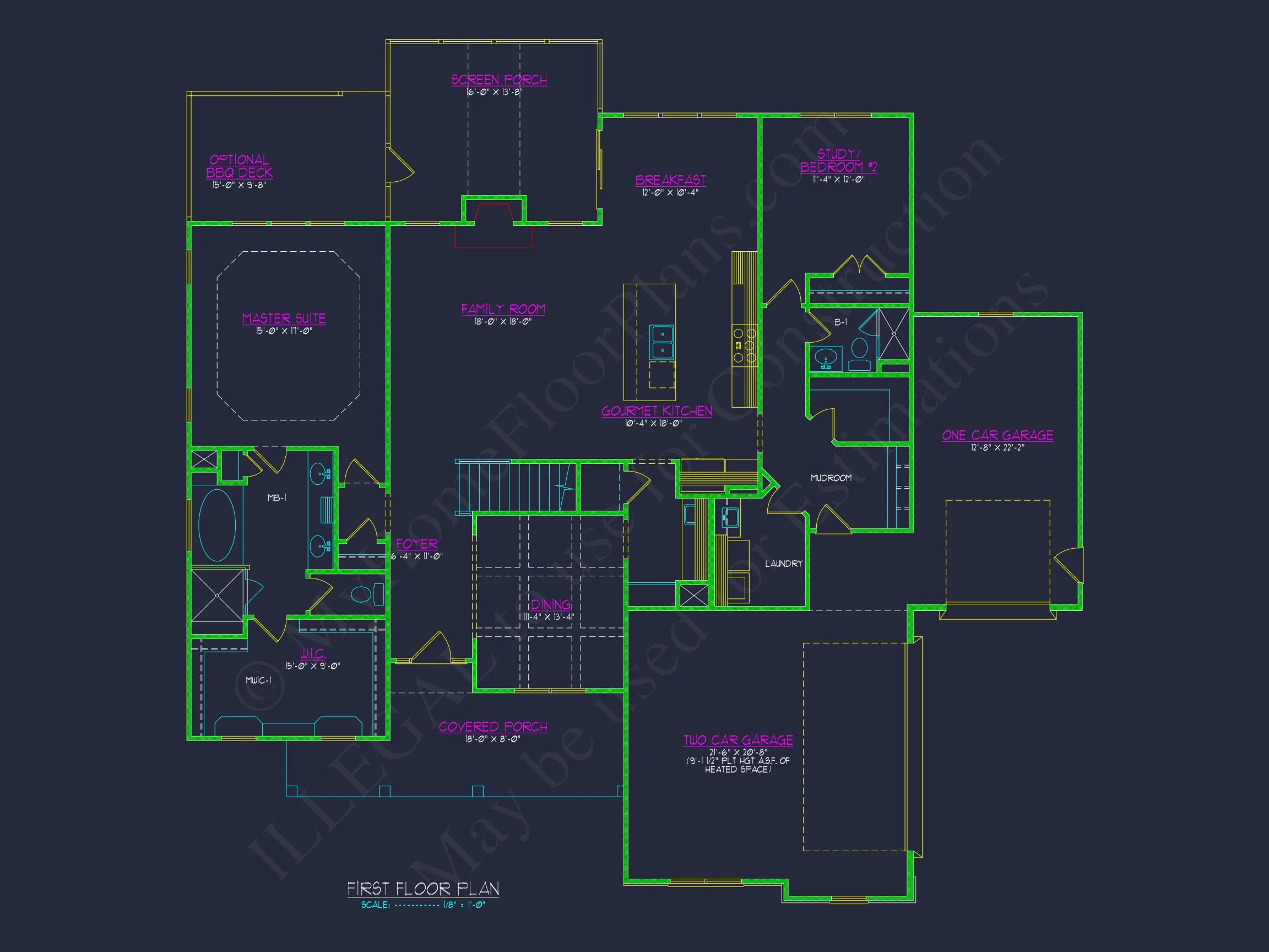 Modern Craftsman house Plan with 4 Beds & 2-Story CAD Design