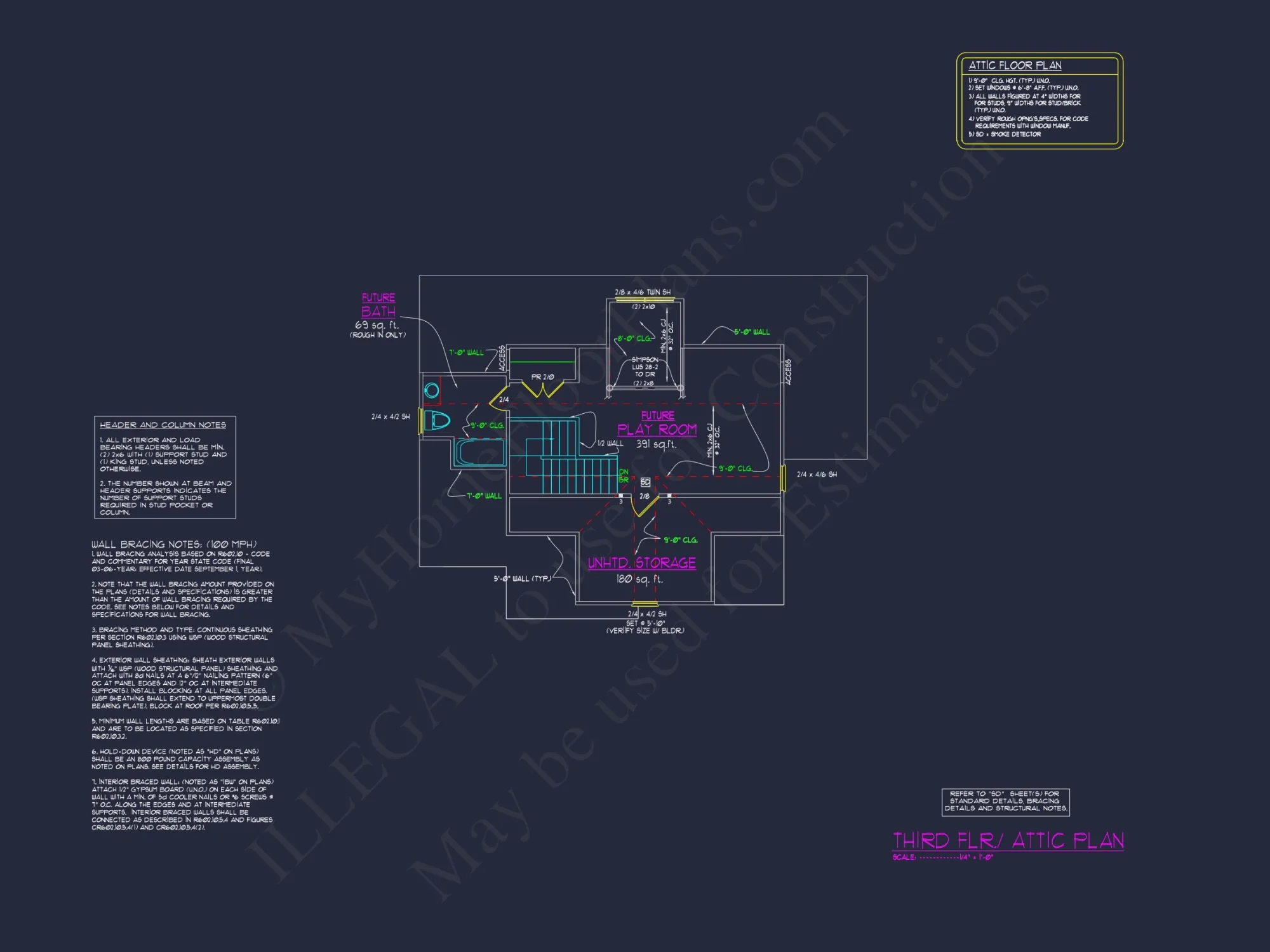Custom house Floor Plan with 4 Beds, 2.5 Stories & Garage