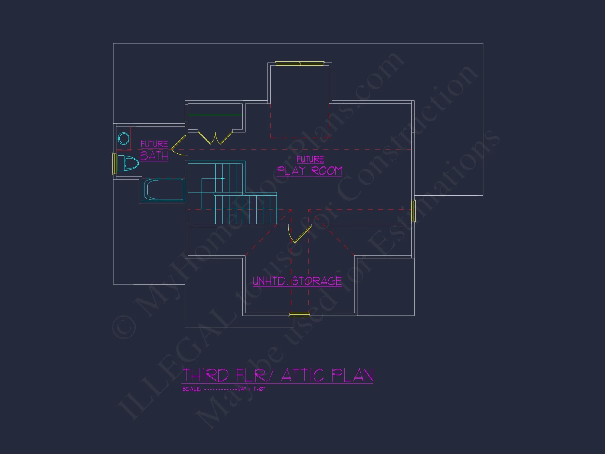 Custom house Floor Plan with 4 Beds, 2.5 Stories & Garage