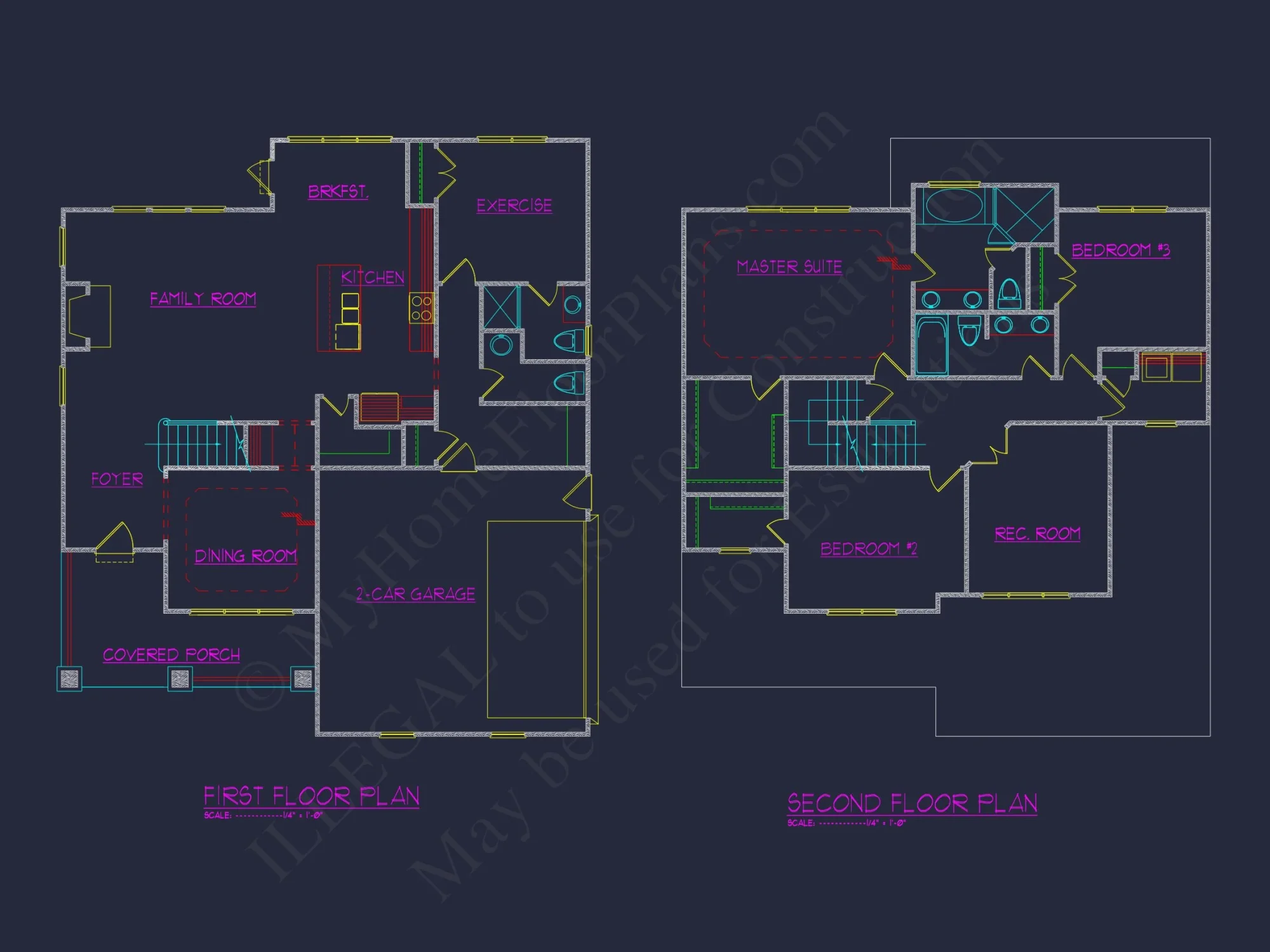 Custom house Floor Plan with 4 Beds, 2.5 Stories & Garage