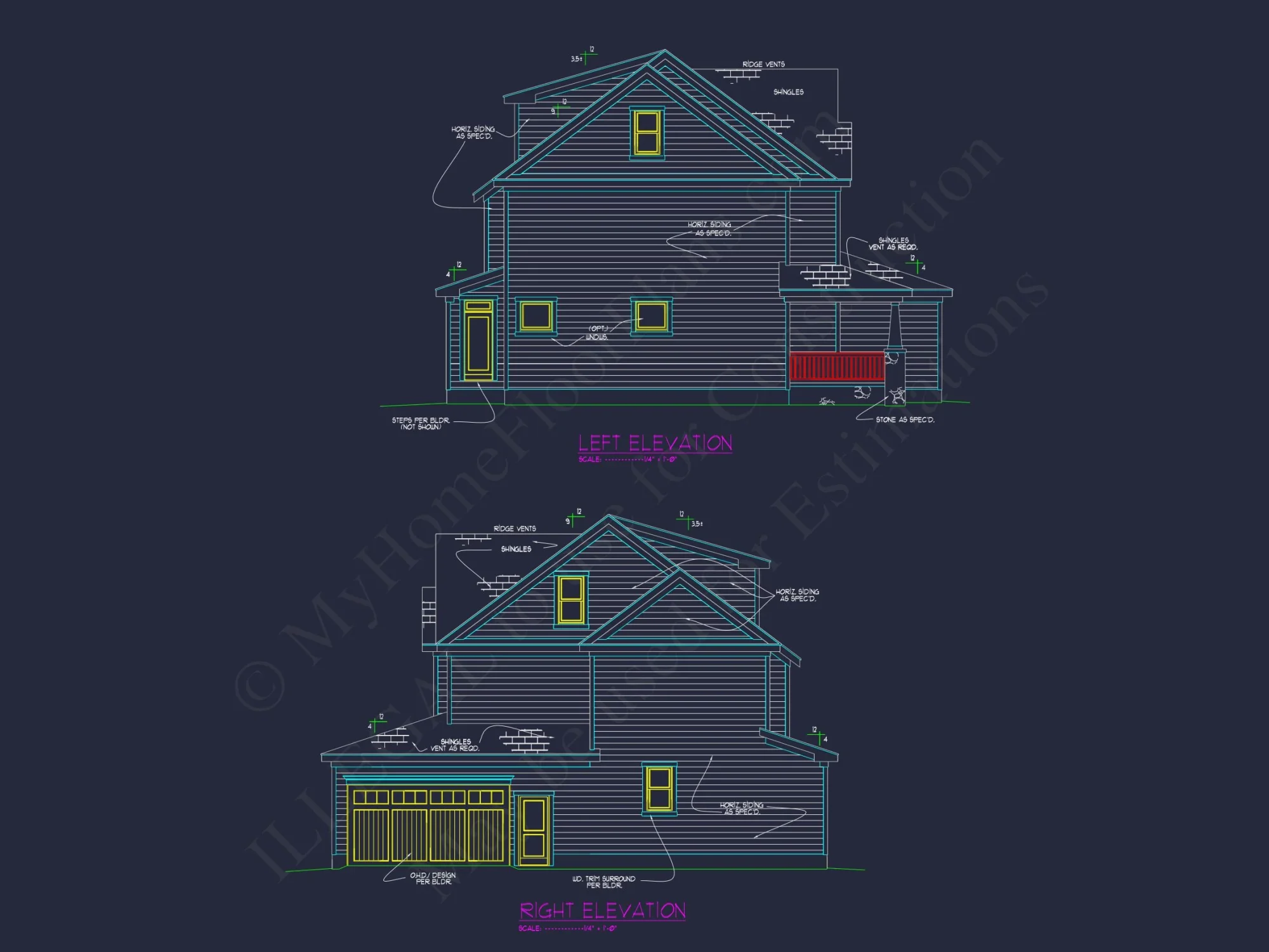 Custom house Floor Plan with 4 Beds, 2.5 Stories & Garage