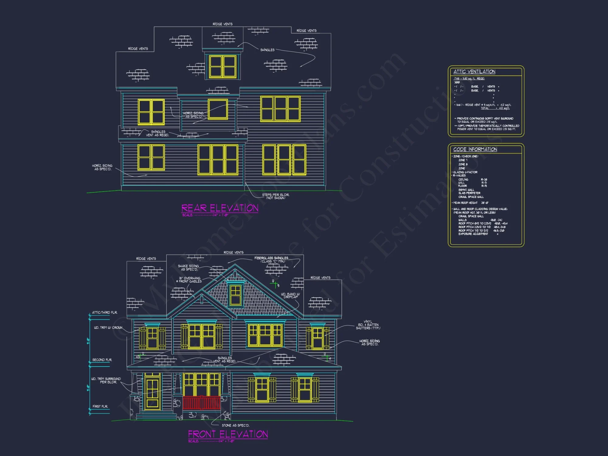 Custom house Floor Plan with 4 Beds, 2.5 Stories & Garage