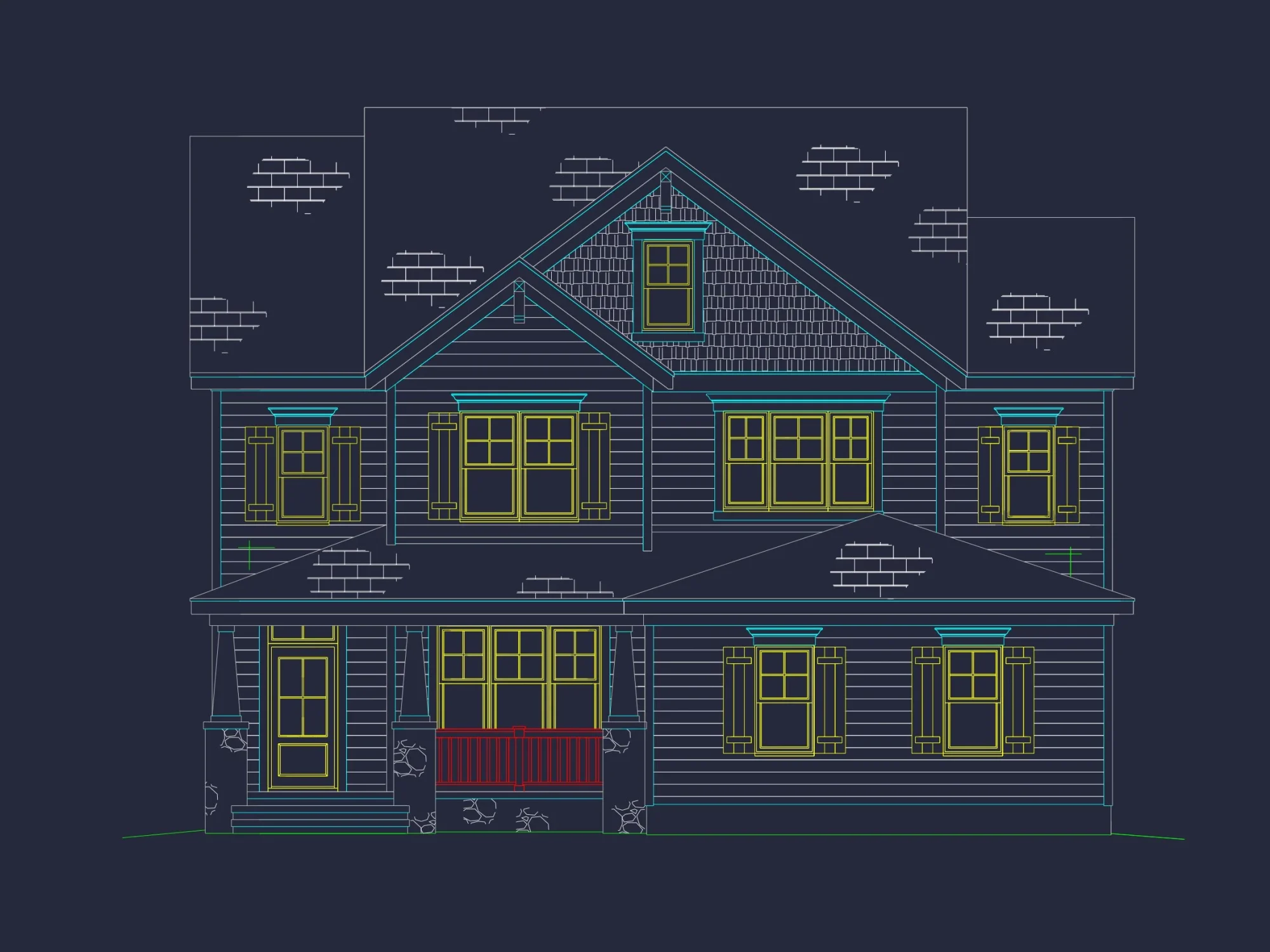 Custom house Floor Plan with 4 Beds, 2.5 Stories & Garage