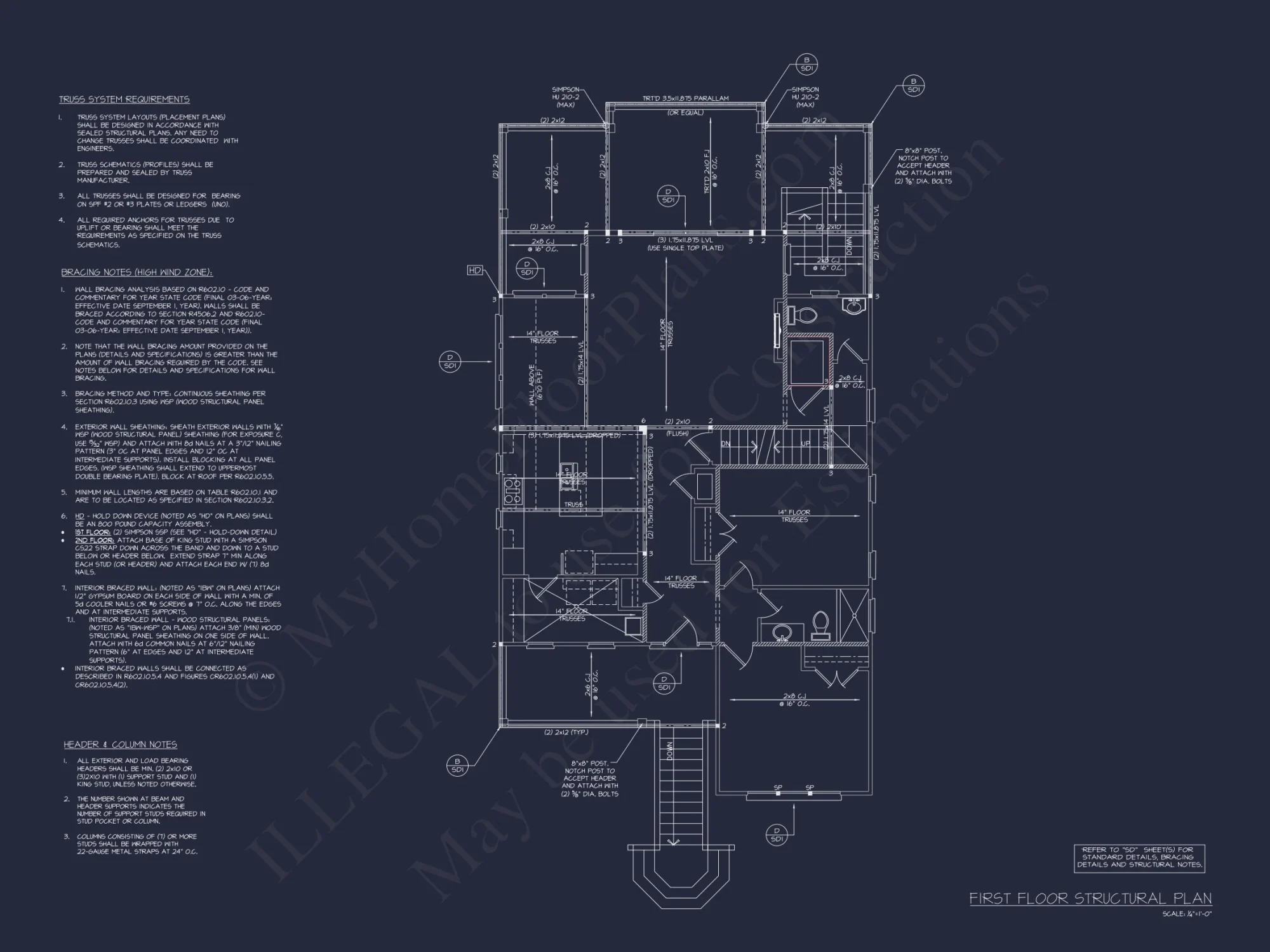 Modern Coastal house Floor Plan with Architectural Designs