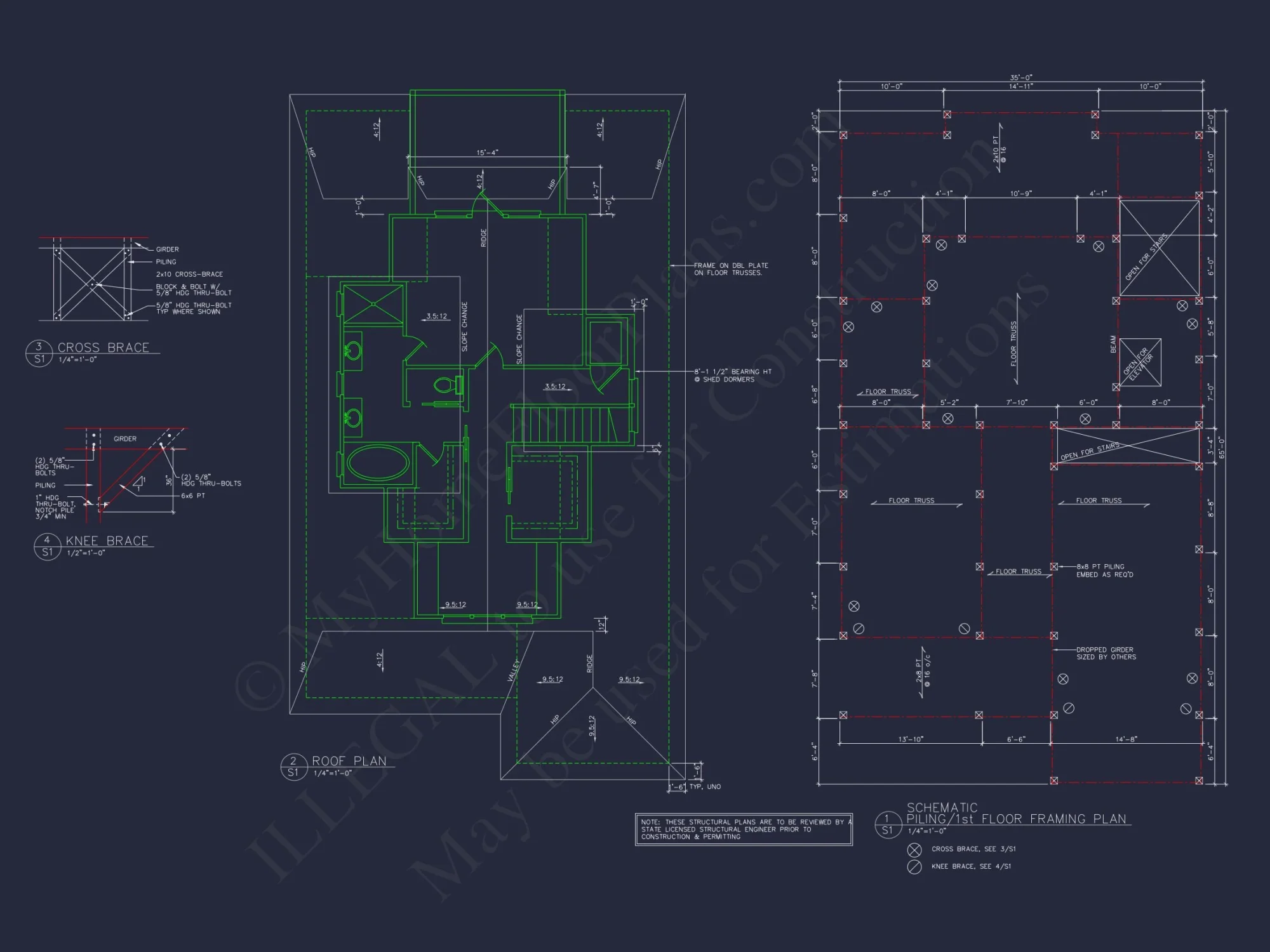 Modern Coastal house Floor Plan with Architectural Designs