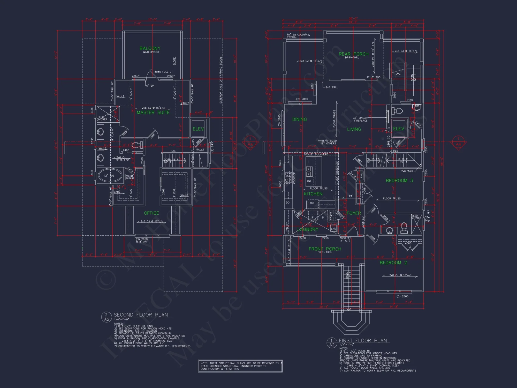 Modern Coastal house Floor Plan with Architectural Designs