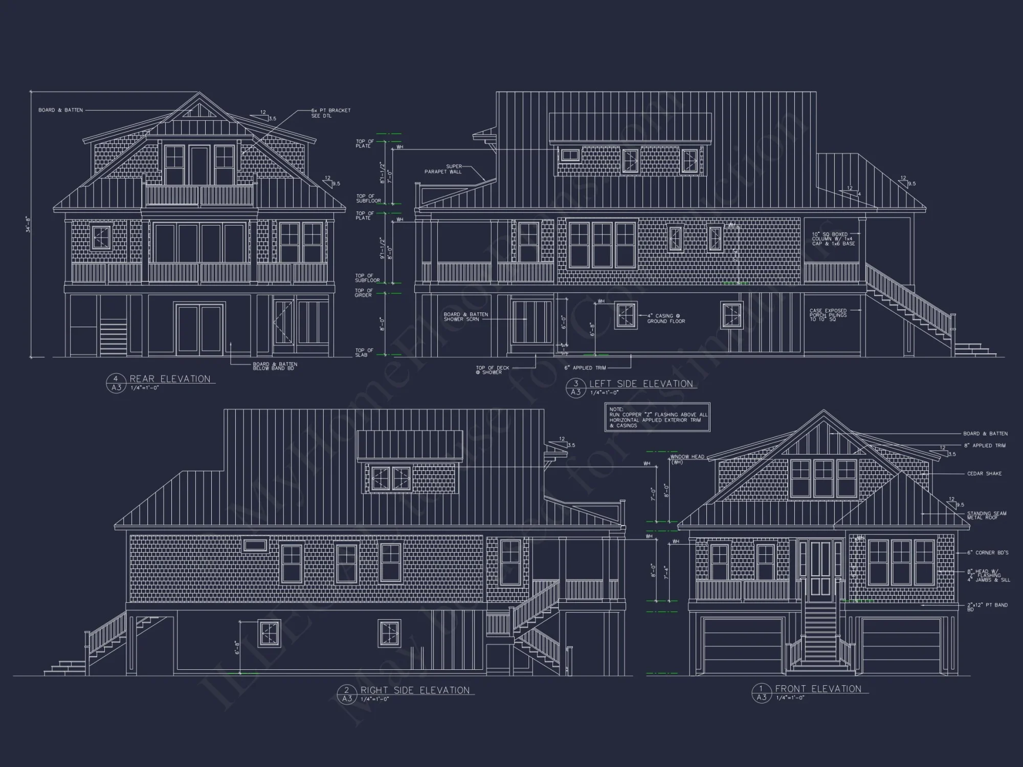 Modern Coastal house Floor Plan with Architectural Designs