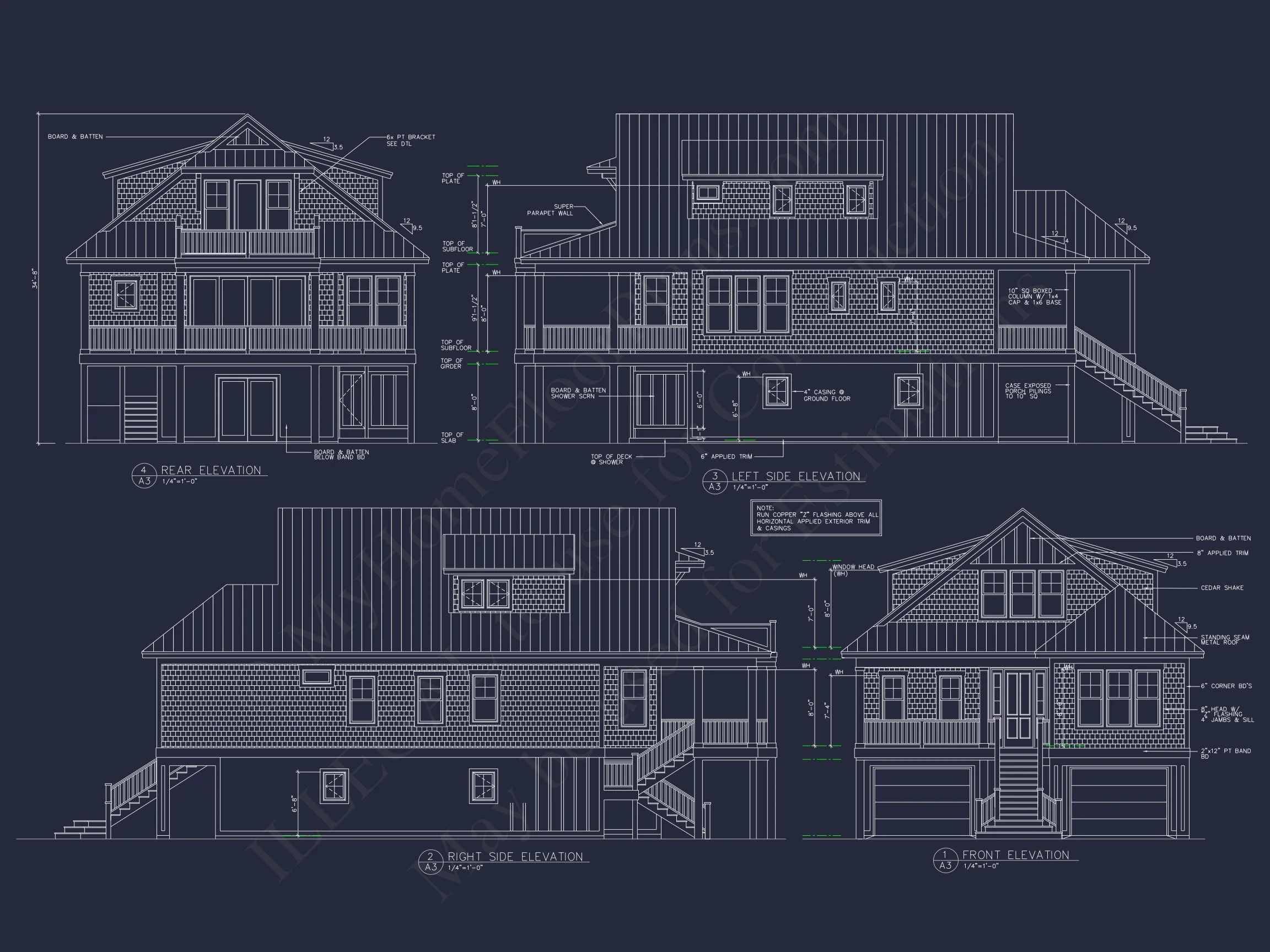 Modern Coastal house Floor Plan with Architectural Designs
